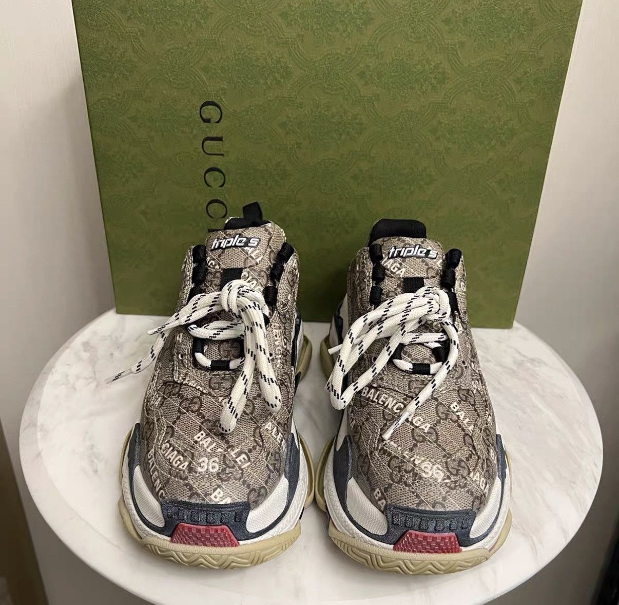 Balenciaga Balenciaga x Gucci Triple S Sneakers J42 Size US 6 / IT 36 - 2 Thumbnail