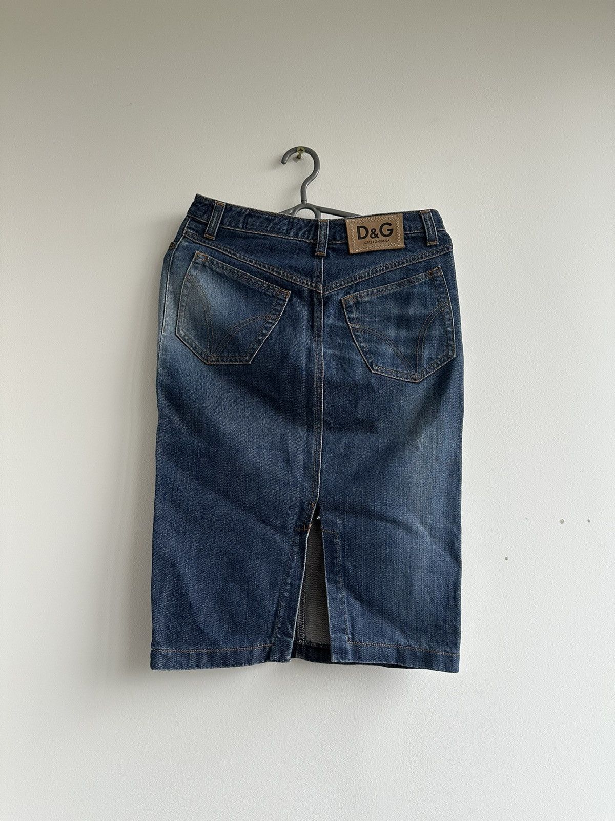 Dolce & Gabbana Vintage Dolce & Gabbana Denim Knee Length Skirt Blue Size 26 Size 26" / US 2 / IT 38 - 1 Thumbnail