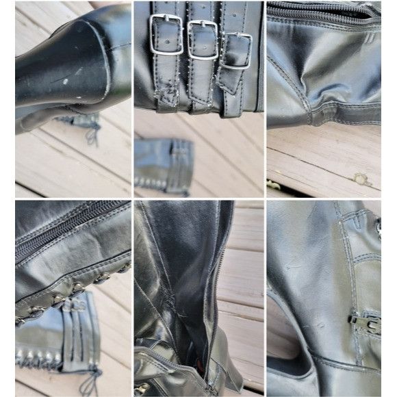 Vintage Vintage 90s y2k Tuk Black Faux Leather Platform Lace Up Brat Size US 10 / IT 40 - 7 Thumbnail