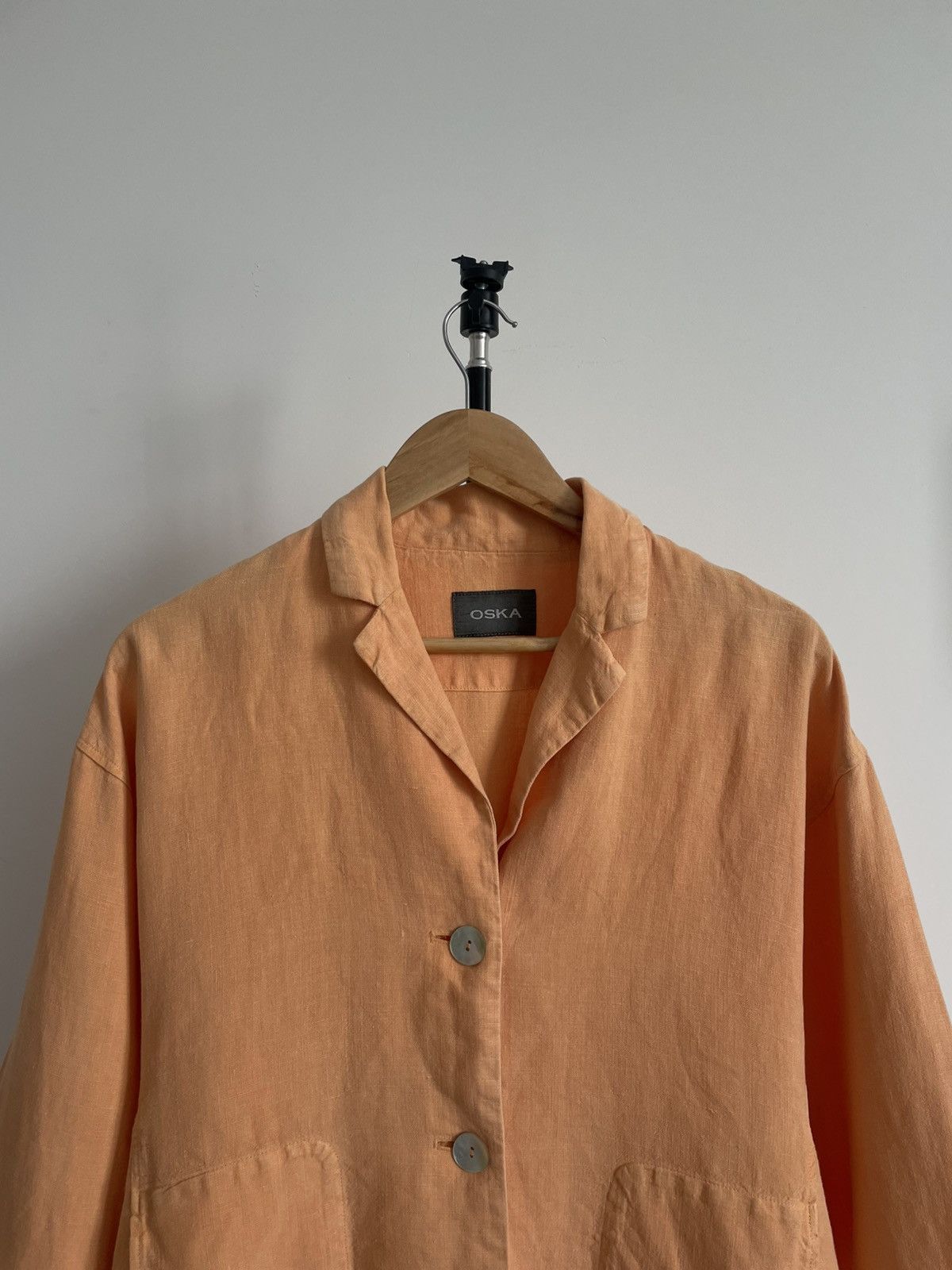 OSKA Oska Linen 100% Blazer Jacket Coral Size L / US 10 / IT 46 - 4 Thumbnail