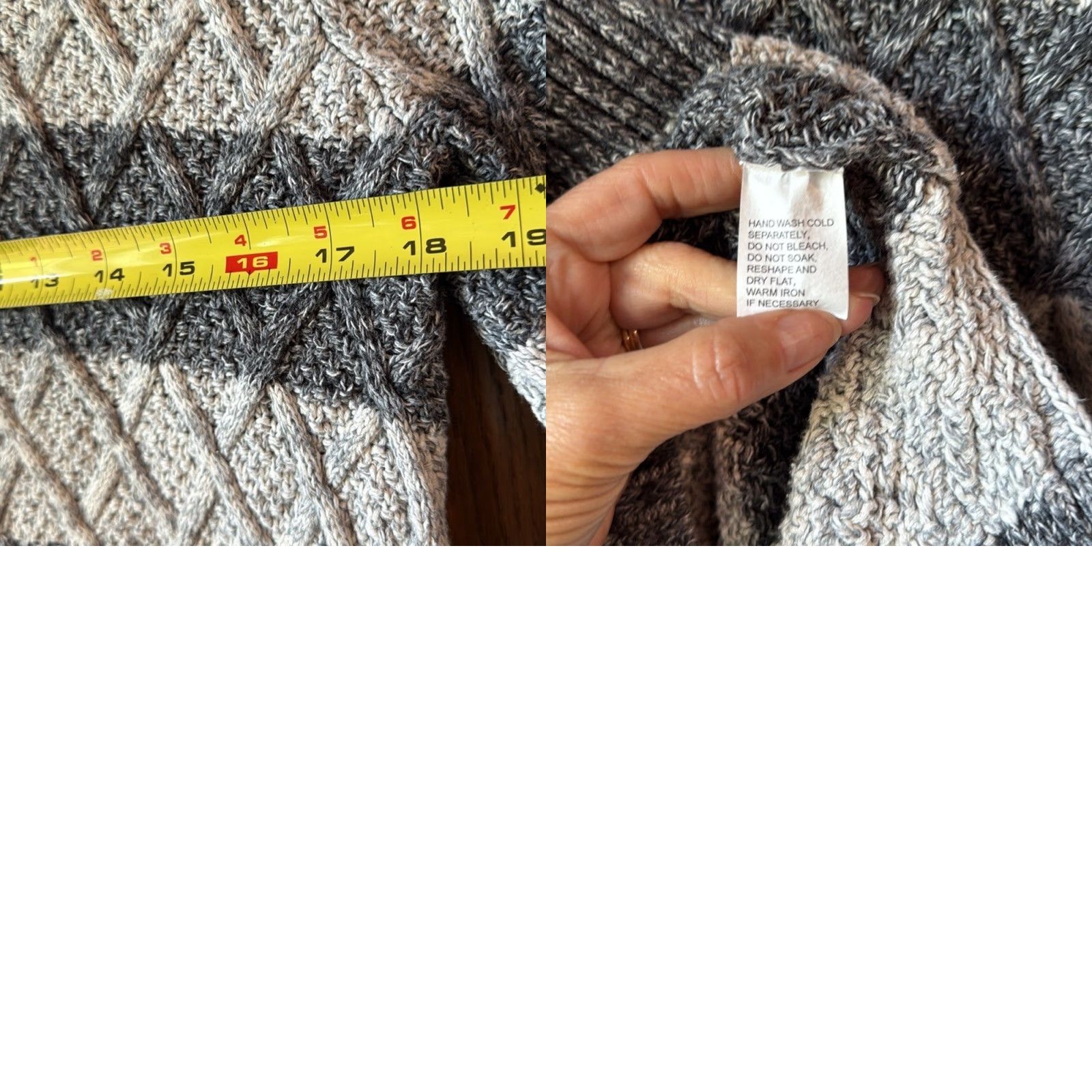 Vintage Eight Eight Eight Cotton Cowl Neck Sweater Gray Women's Large Knit Striped 100% Cotton Pullover L Womens Size L / US 10 / IT 46 - 8 Thumbnail