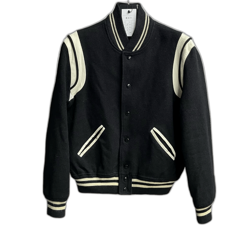 Saint Laurent Paris Black Striped Casual Baseball Jacket Size US L / EU 52-54 / 3 - 1 Thumbnail