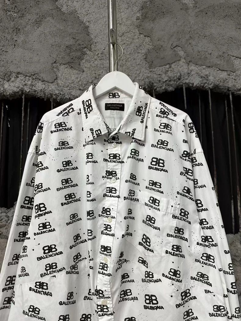 Balenciaga Balenciaga Shirt with Logo Print-2506 Size US S / EU 44-46 / 1 - 3 Thumbnail