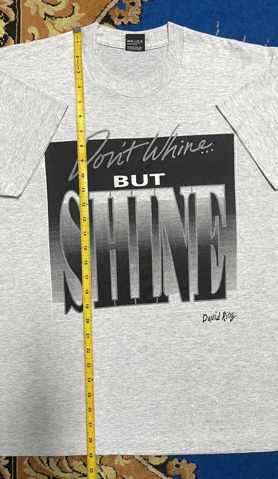Other Vintage 90s Don't Whine But Shine David Ring T-Shirt. Size US XL / EU 56 / 4 - 9 Thumbnail