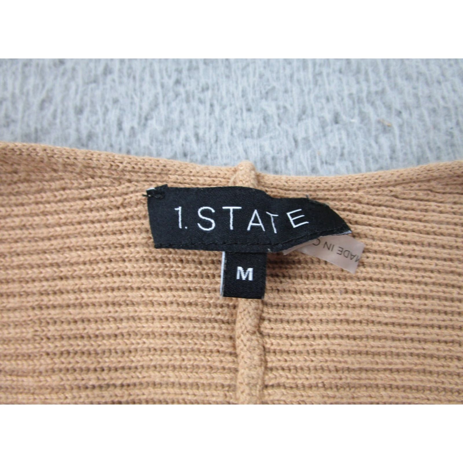 Vintage 1.STATE Sweater Womens M Ribbed Balloon Puff Sleeves Quiet Luxury Clean Girl Size M / US 6-8 / IT 42-44 - 4 Thumbnail