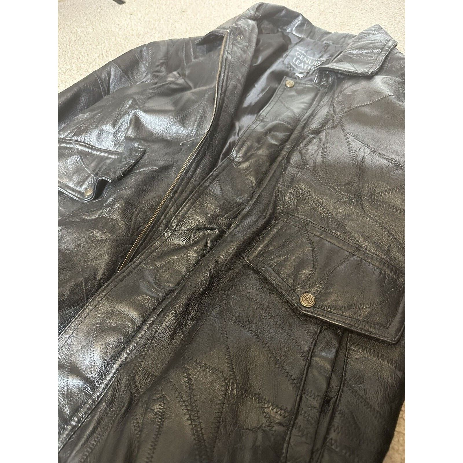 Other Napoline Leather Outfitters Mens 4XL Black Bomber Jacket Size US XXL / EU 58 / 5 - 3 Thumbnail