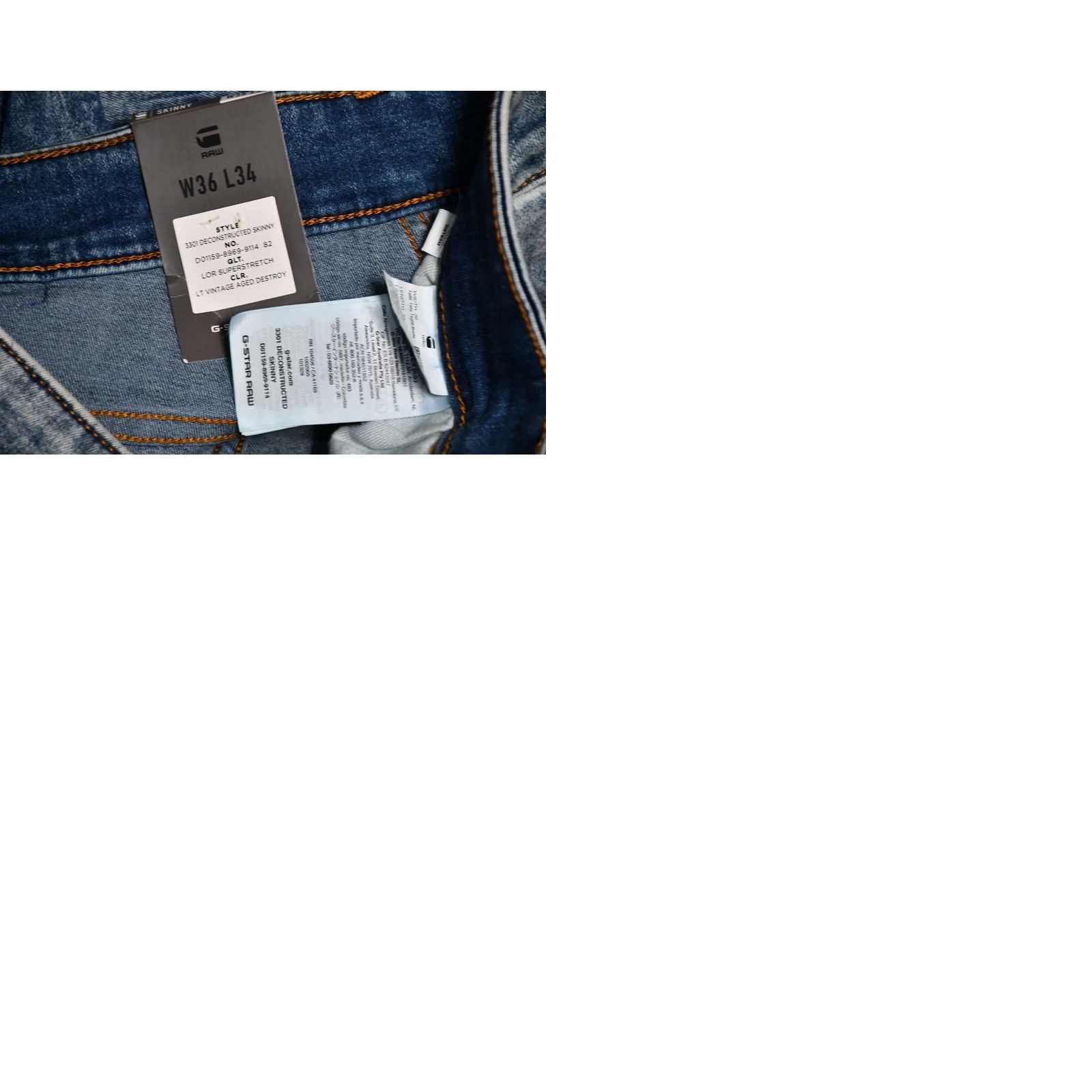 G-Star G-Star Raw 3301 Deconstructed Skinny Lor Superstretch LT Vintage Aged Destroy Jeans W36/L34 Men Shirt Trousers? Size US 36 / EU 52 - 9 Thumbnail