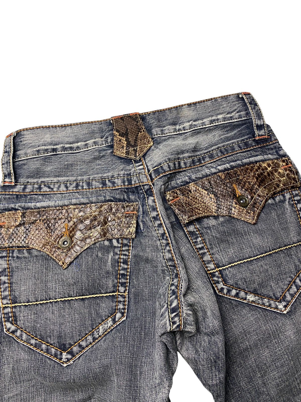 If Six Was Nine 2000's Semantic Design Flared Snakeskin Spiral Jeans Size US 28 / EU 44 - 4 Thumbnail