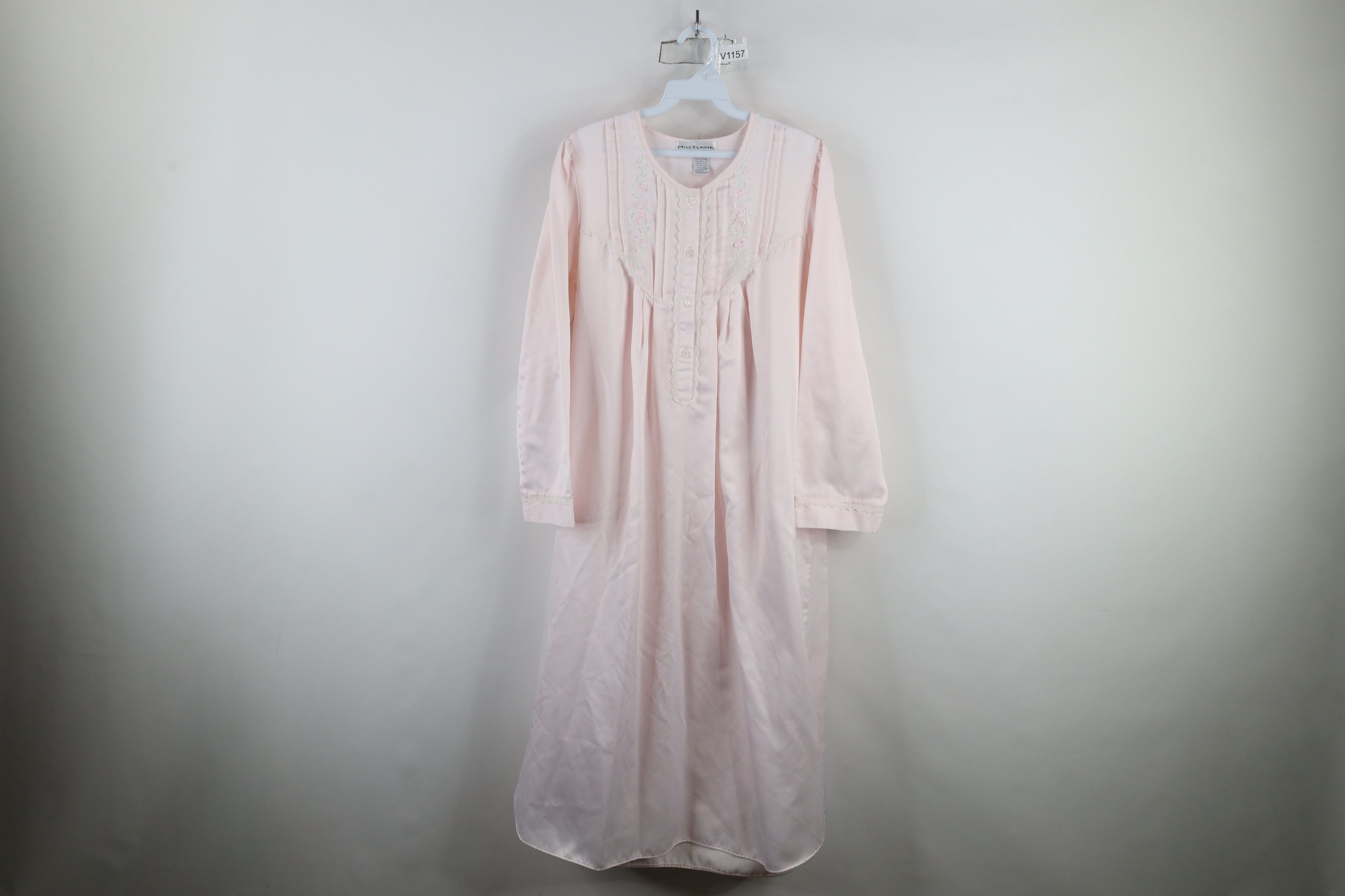 Vintage Vintage 90s Miss Elaine Ruffled Long Sleeve Night Gown Size M / US 6-8 / IT 42-44 - 1 Thumbnail
