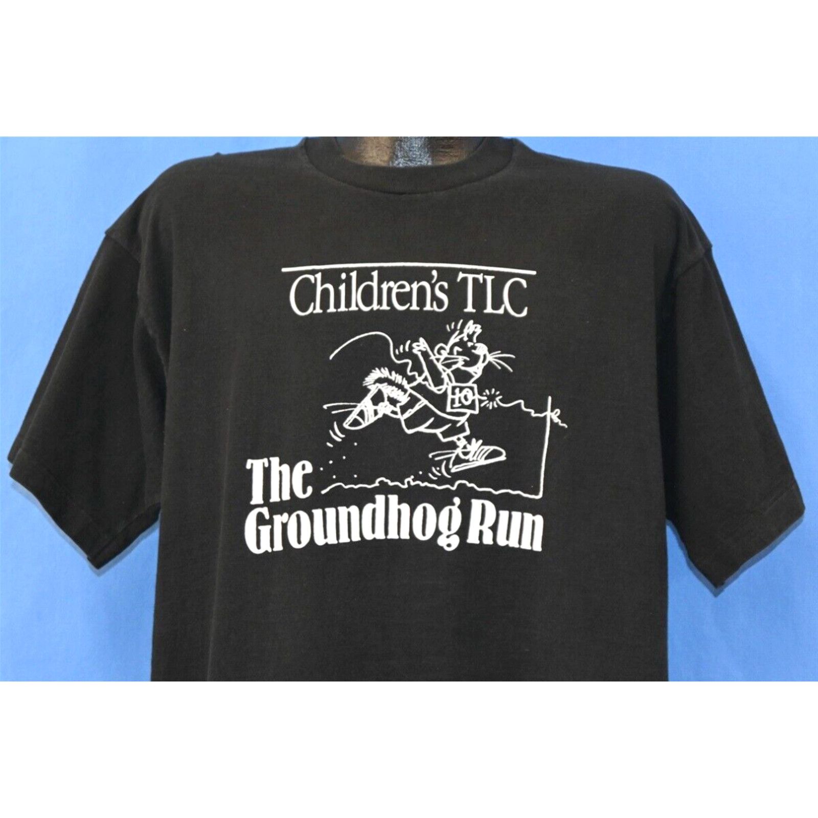 Image of Fruit Of The Loom VTG 90's Children's Tlc Groundhog Run Kansas City Benefit Race Sponsor T-Shirt XL