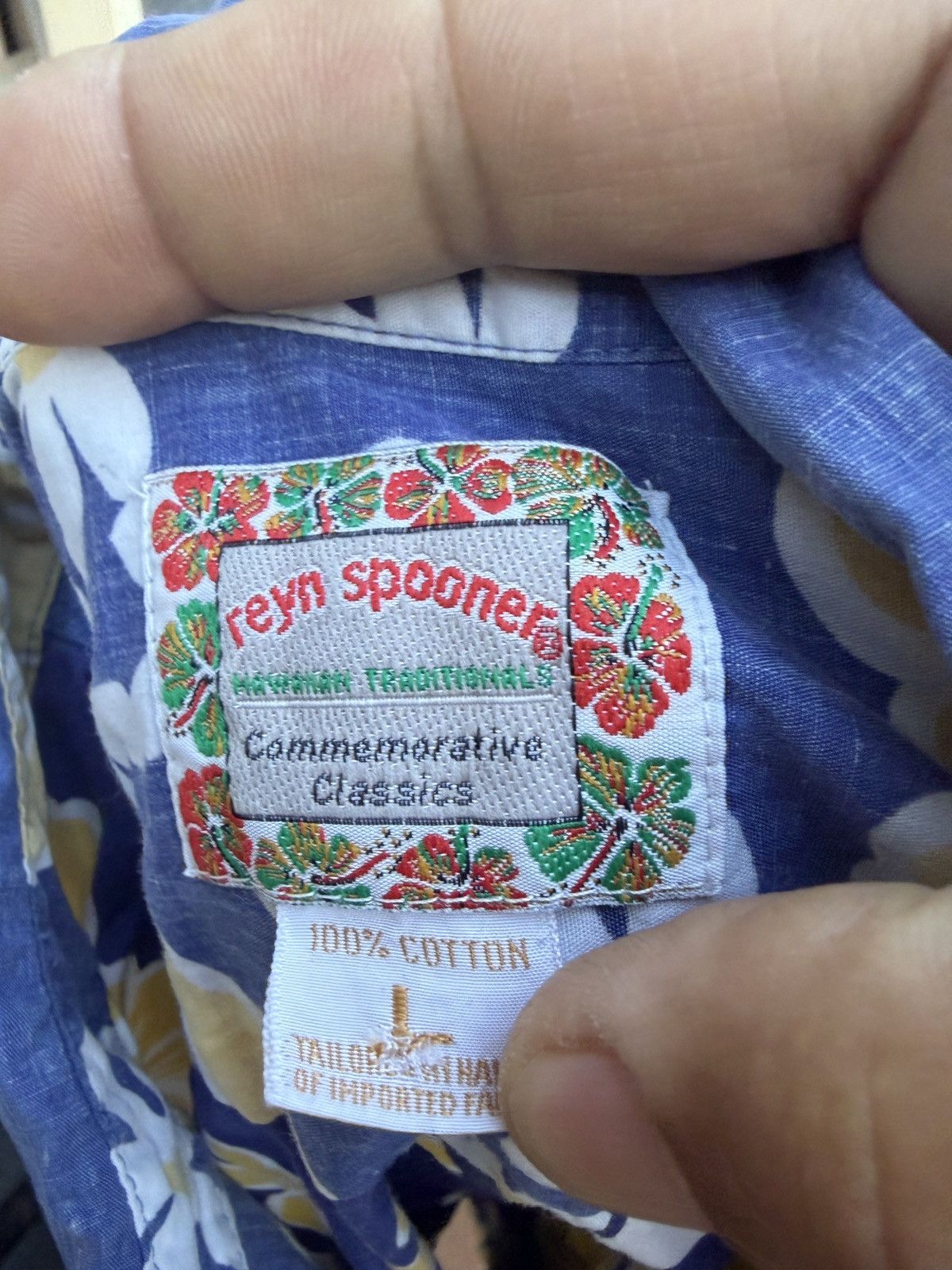 Reyn Spooner PreOwned Reyn Spooner Blue/Yellow Hawaiian Print Men's Large Size US L / EU 52-54 / 3 - 4 Thumbnail