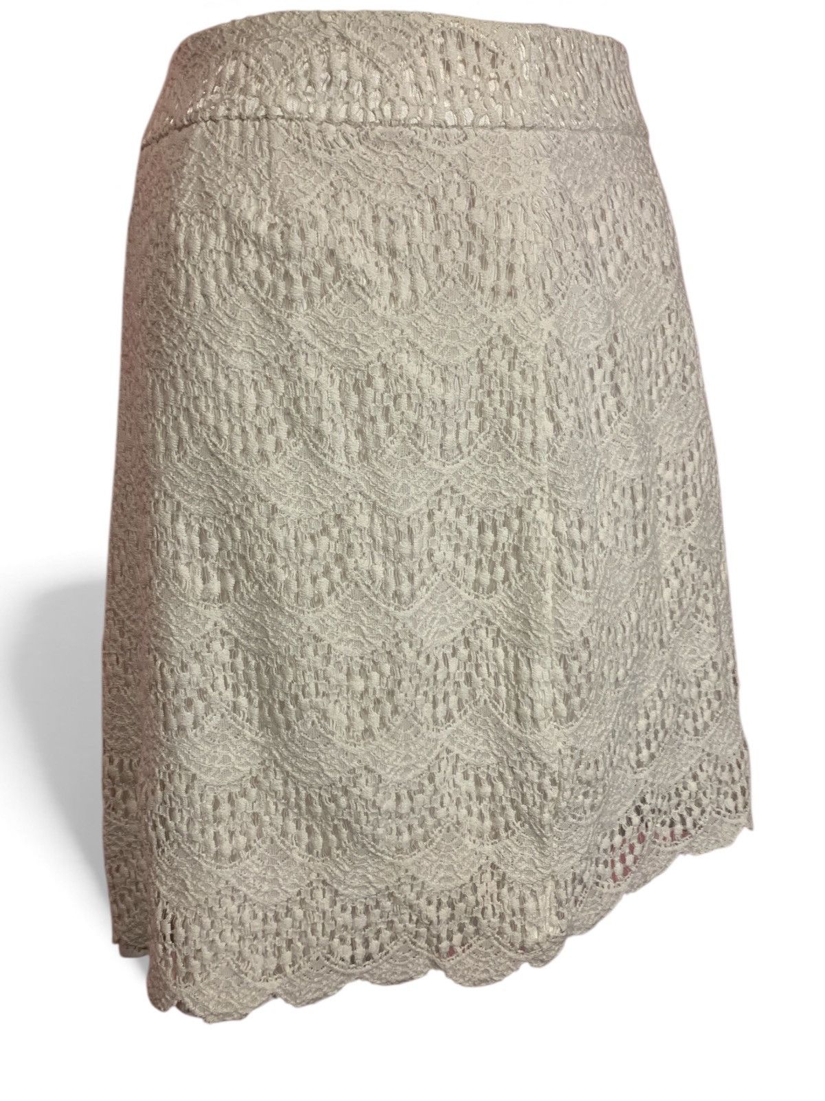 Loft Cream Laced Skirt (item#10117) Size 32" / US 10 / IT 46 - 1 Thumbnail
