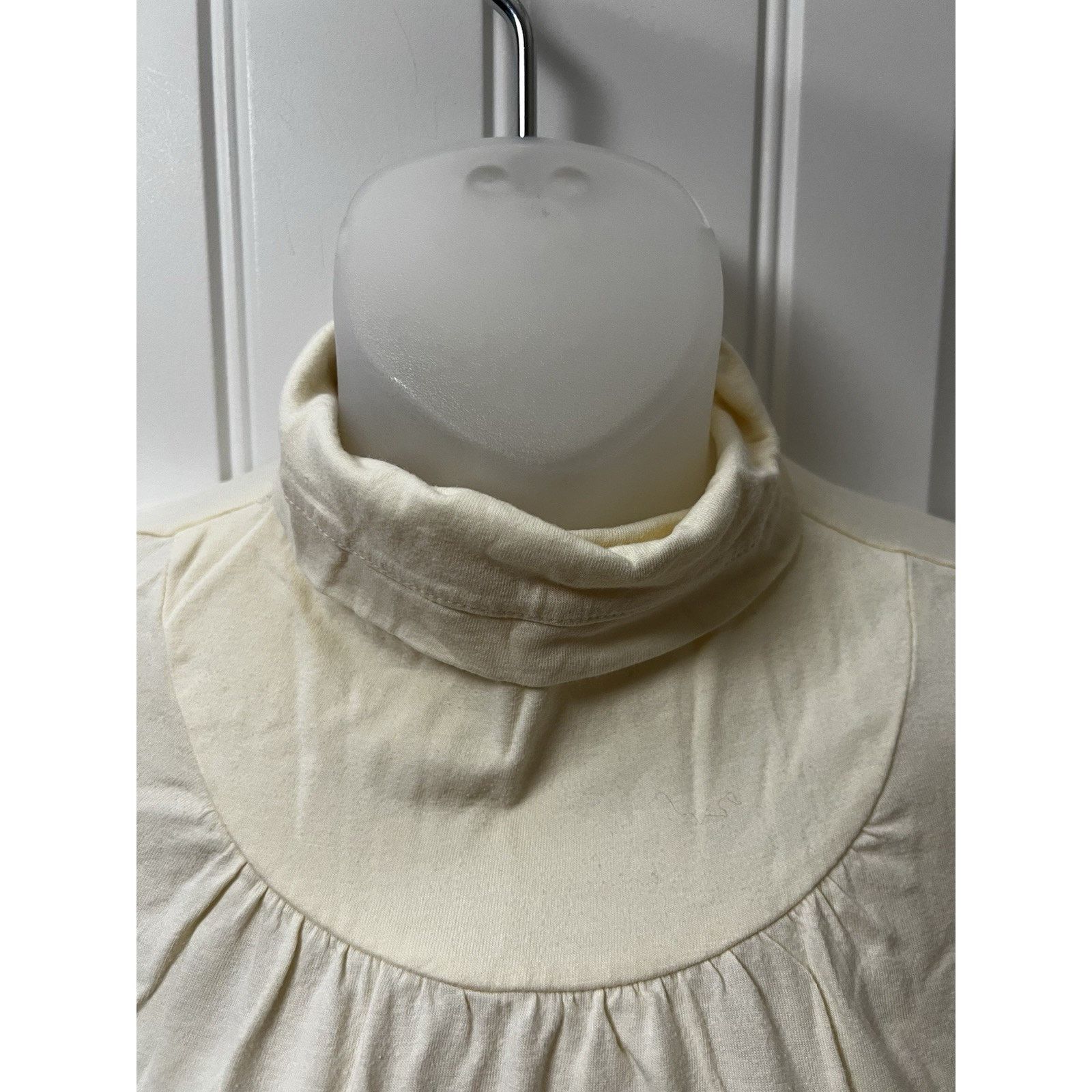 Talbots High Neck Top Ruched Long Sleeve Stretch Back Zipper Blouse Size M / US 6-8 / IT 42-44 - 6 Thumbnail