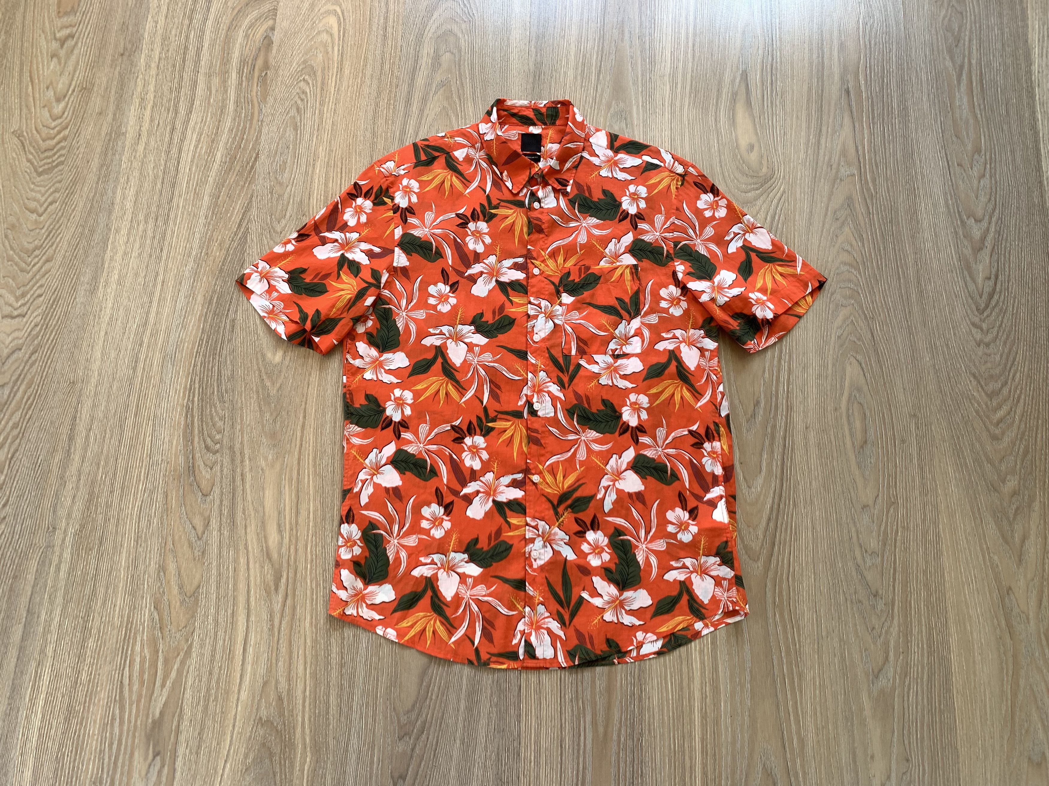 H&M H&M Hawaiian Tropical Floral Flowers Button Up Shirt Size US M / EU 48-50 / 2 - 1 Thumbnail