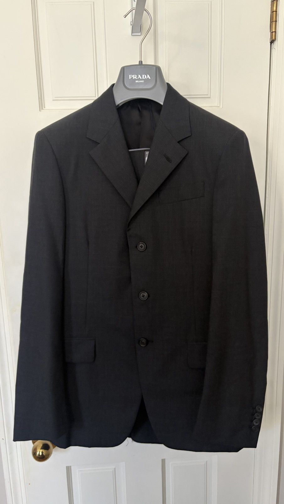 Prada Prada Single Breast 3-Button Wool Suit in Anthracite Size 34R - 2 Thumbnail