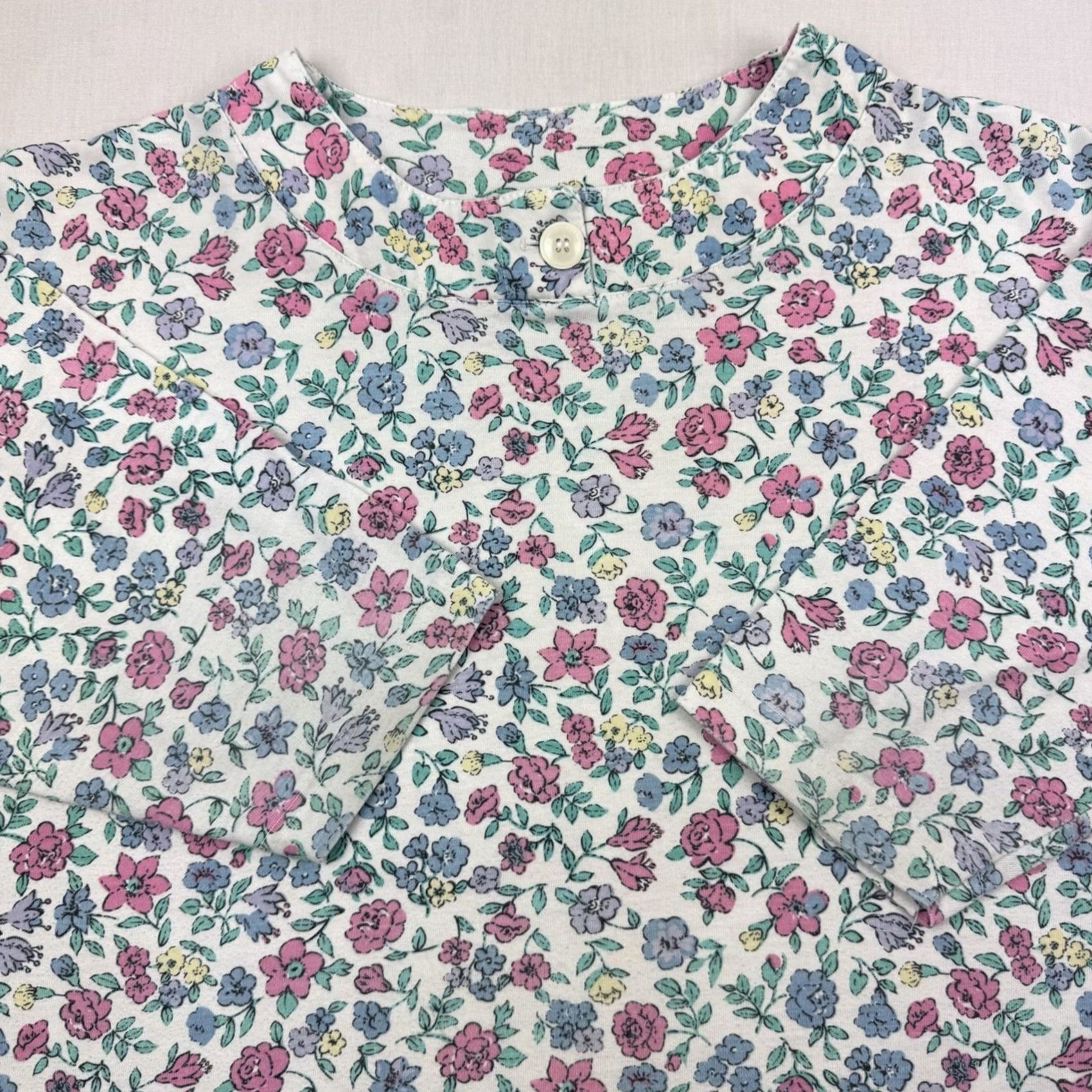 Levi's VINTAGE Levi's Travel Floral 3/4 Sleeve Shirt Womens Large White Nature 80s T-Shirt Mens? Size L / US 10 / IT 46 - 2 Thumbnail