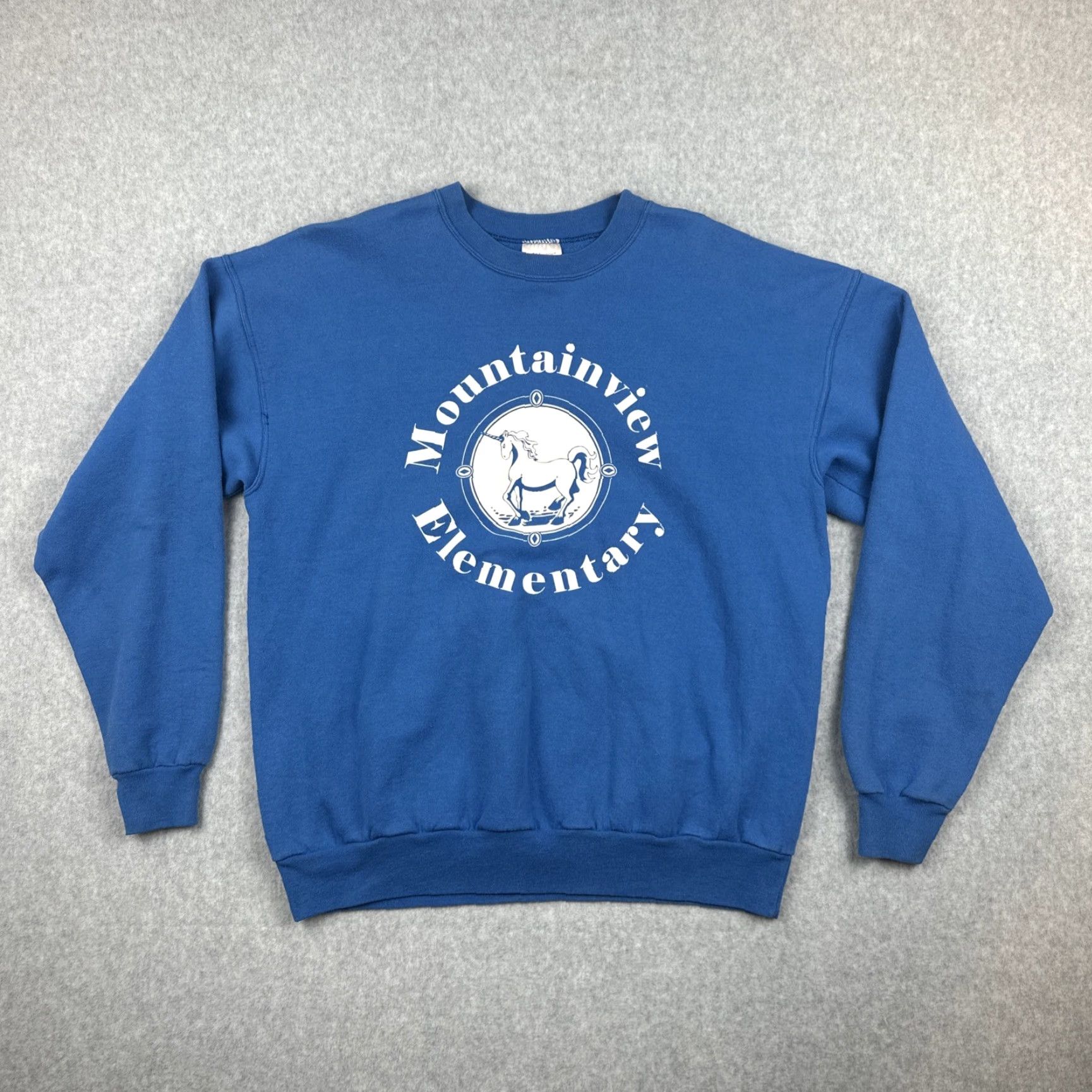 Hanes VINTAGE Hanes Sweatshirt Crew Neck Blue Large 90s USA Mens L Casual Pullover Size US L / EU 52-54 / 3 - 2 Thumbnail
