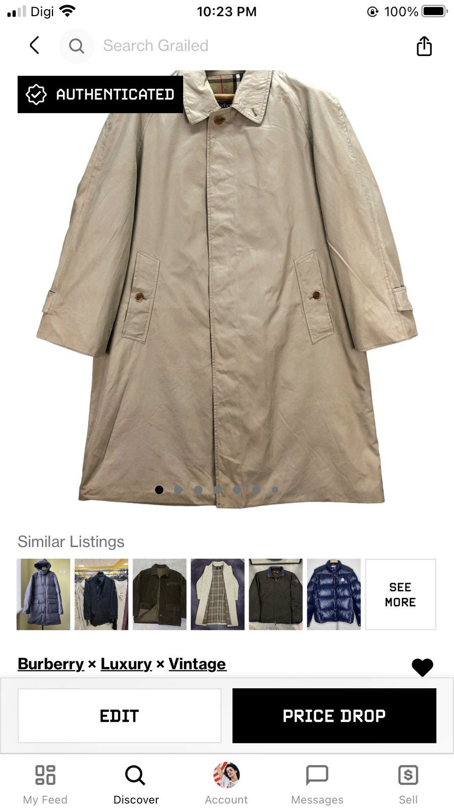 Burberry VINTAGE BURBERRYS NOVA CHECK LONG COAT #6555-73 Size US L / EU 52-54 / 3 - 12 Thumbnail