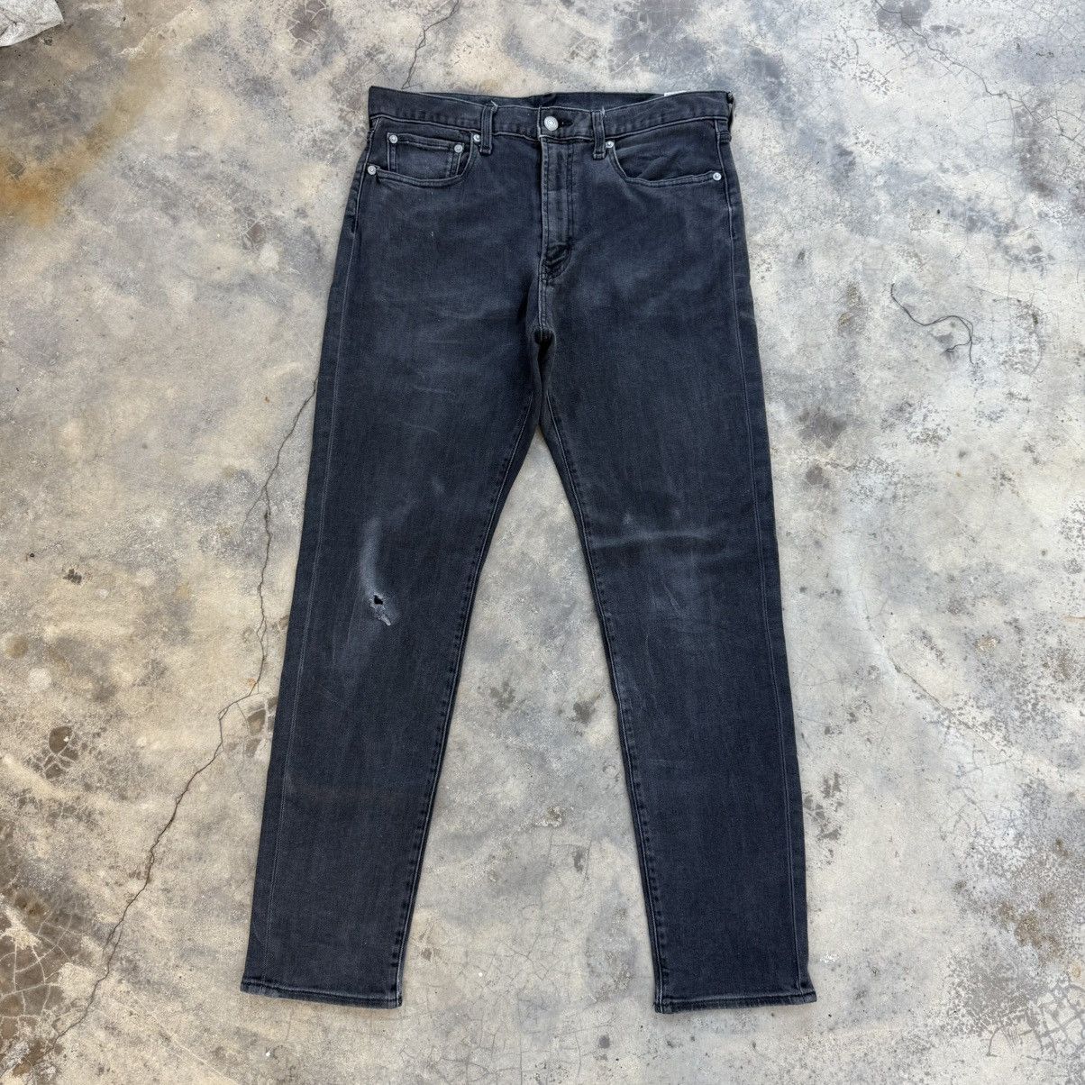 VINTAGE JAPANESE SKINNY FADED BLACK JEAN DENIM PANTS
