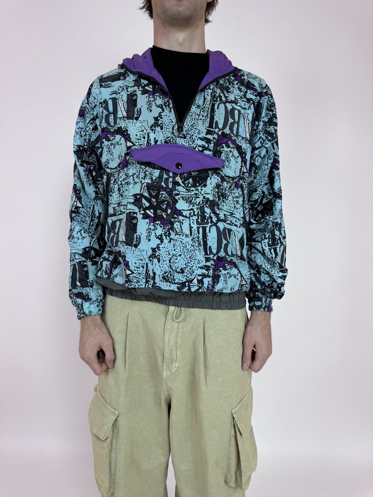 Vintage Active Swiss Design multicolour jacket 1/4 zip anorak Size US L / EU 52-54 / 3 - 11 Thumbnail
