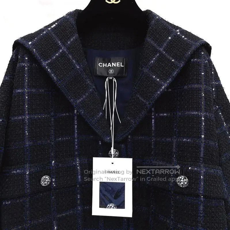 Chanel Chanel Dark Blue Cotton Blend Women's Jacket . Size M / US 6-8 / IT 42-44 - 3 Thumbnail