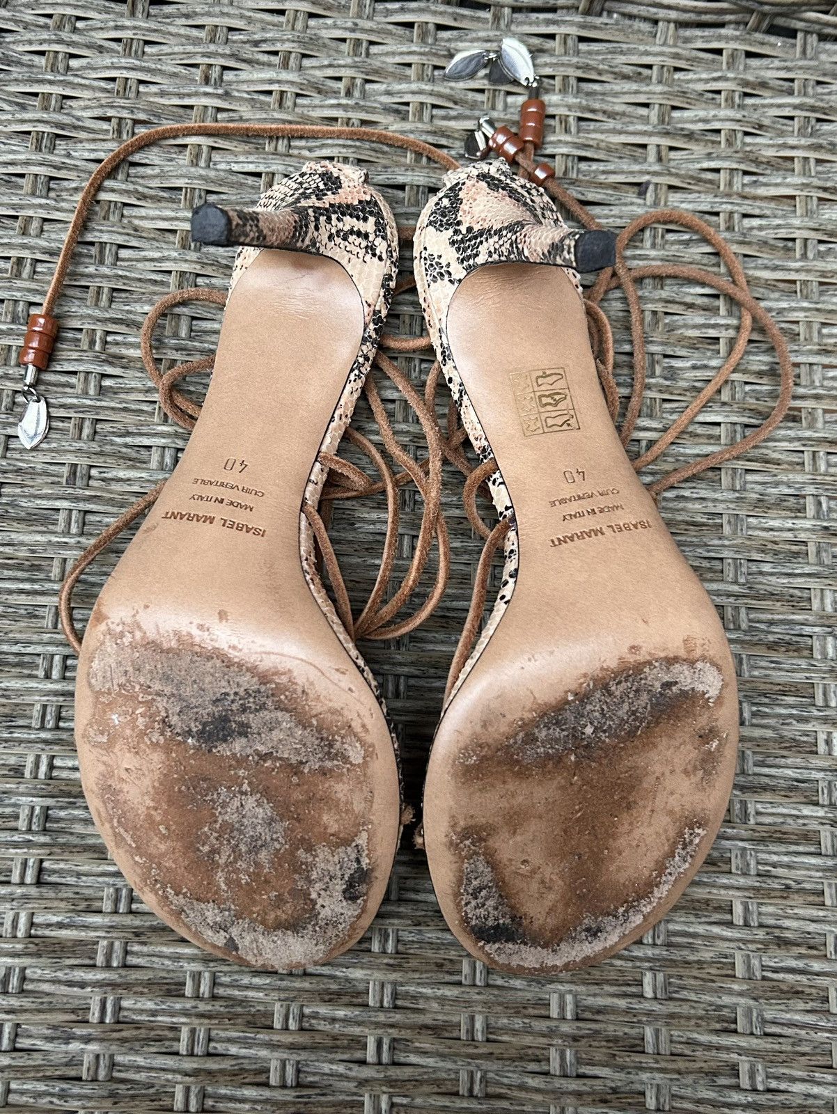 Isabel Marant Isabel Marant Adeia Snake Lace-Up Sandals Strappy Heels Size US 10 / IT 40 - 9 Thumbnail