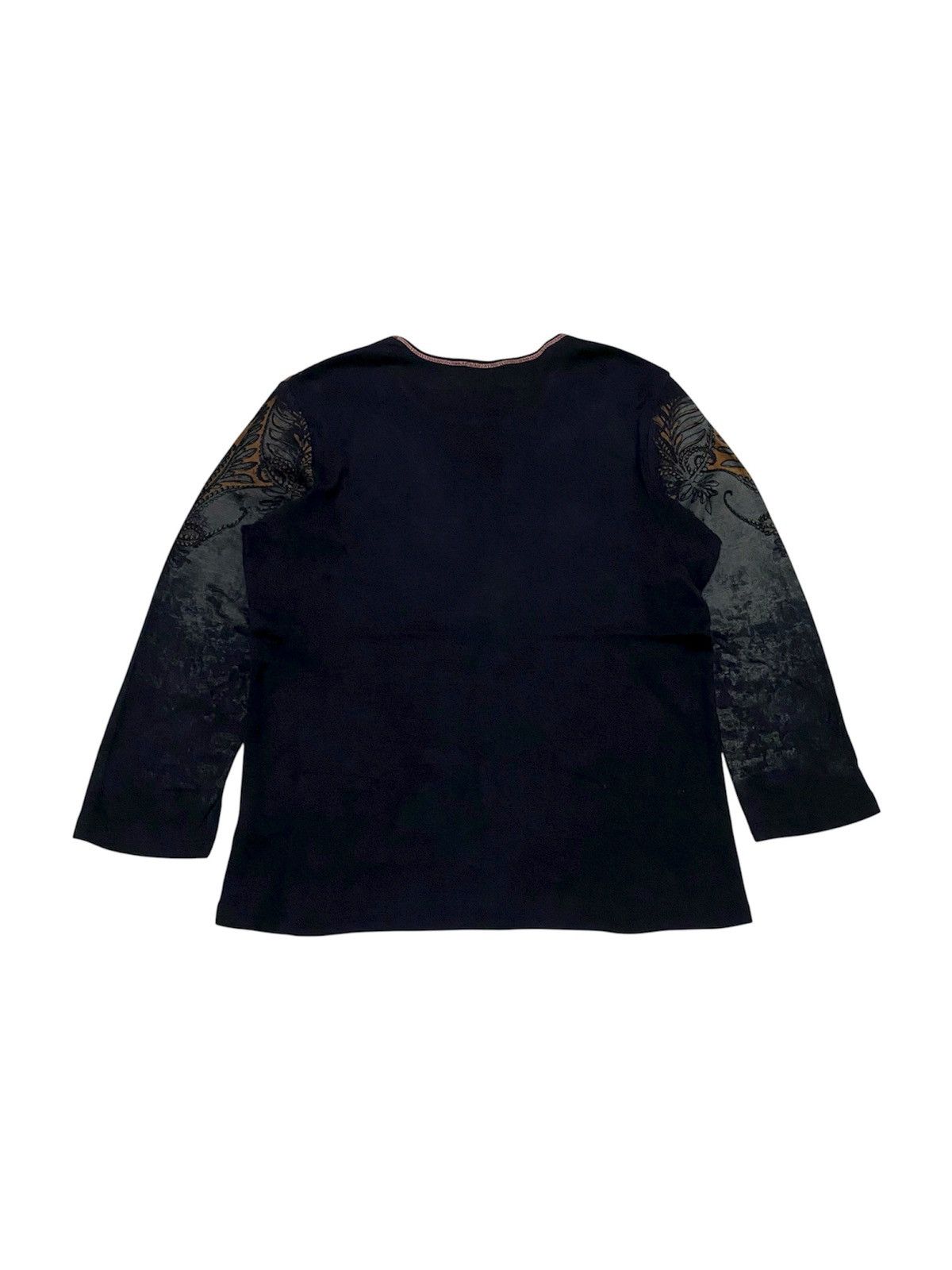 If Six Was Nine 2000s Skinny Minnie Printed Goth Grunge Top Size L / US 10 / IT 46 - 2 Thumbnail