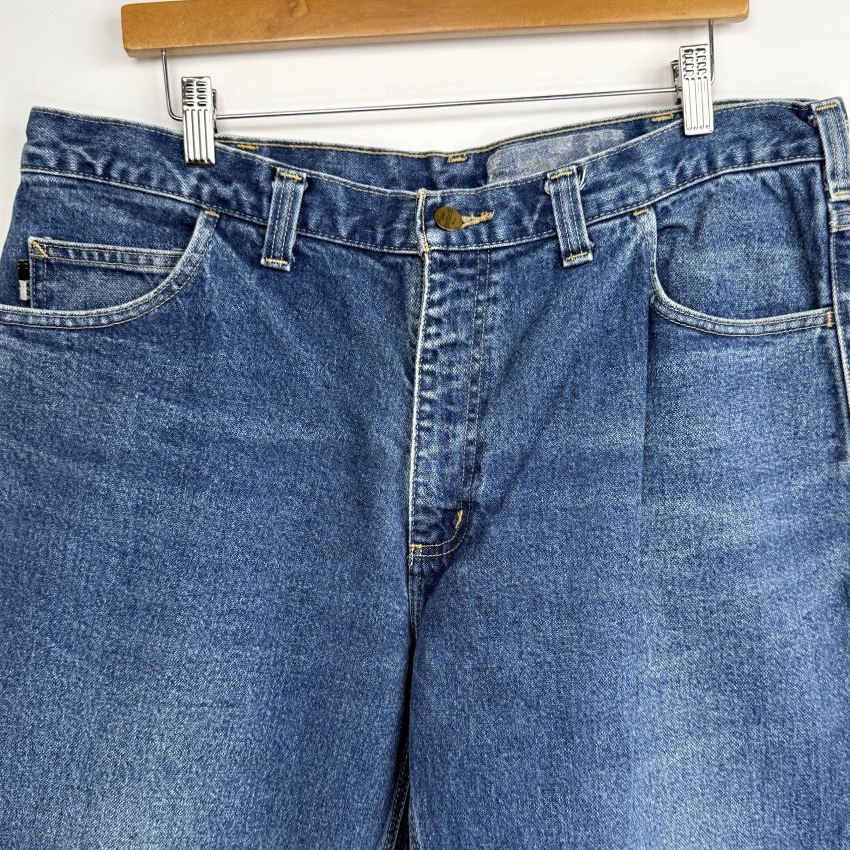 Carhartt VINTAGE Carhartt FR Jeans Mens 38x30 Flame-Resistant Blue Denim 5-Pocket Work Size US 38 / EU 54 - 2 Thumbnail