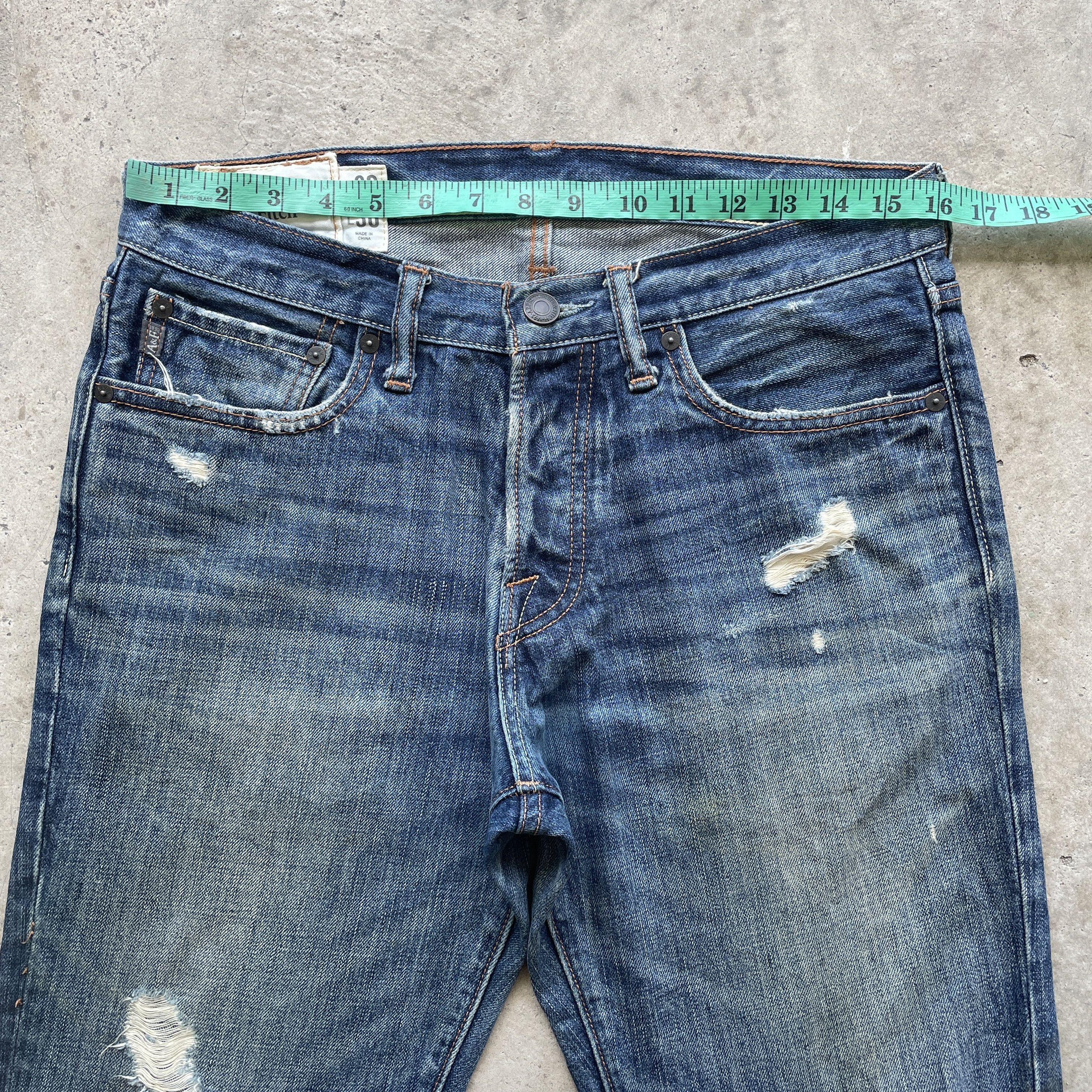 Abercrombie & Fitch W32 VINTAGE A&F DISTRESSED FLARE JEANS BOOTCUT DENIM PANTS Size US 32 / EU 48 - 5 Thumbnail