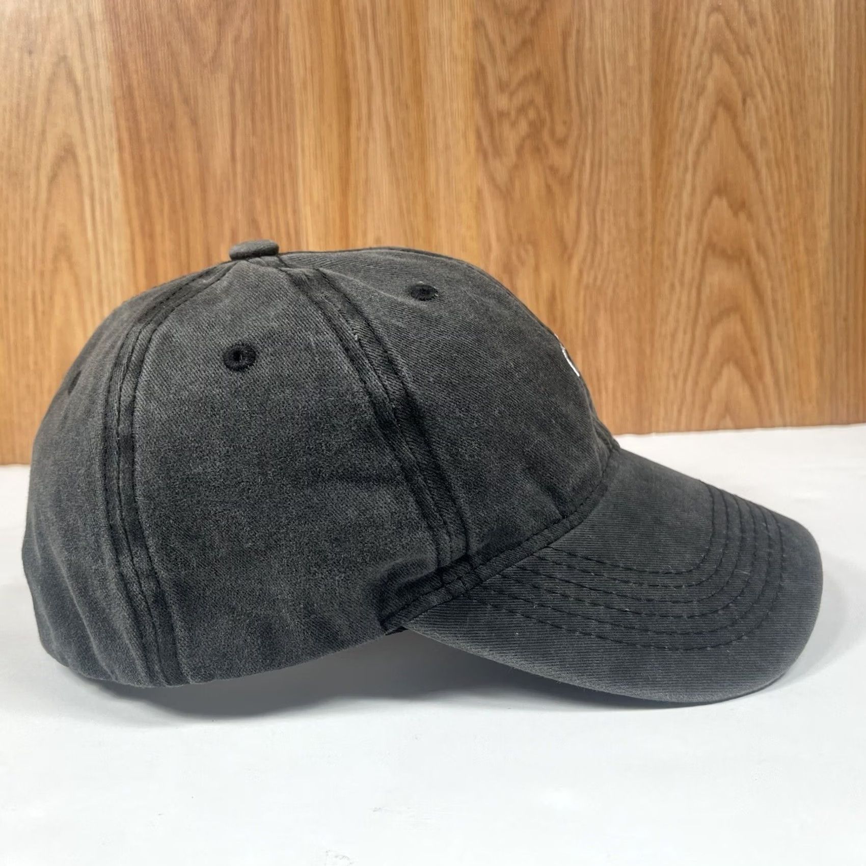 Vintage Unknown Embroidered Adjustable Baseball Hat Cap Solid Faded Black Cotton Cap Unisex Adults StrapBack Mens Womens Hat Size ONE SIZE - 6 Thumbnail