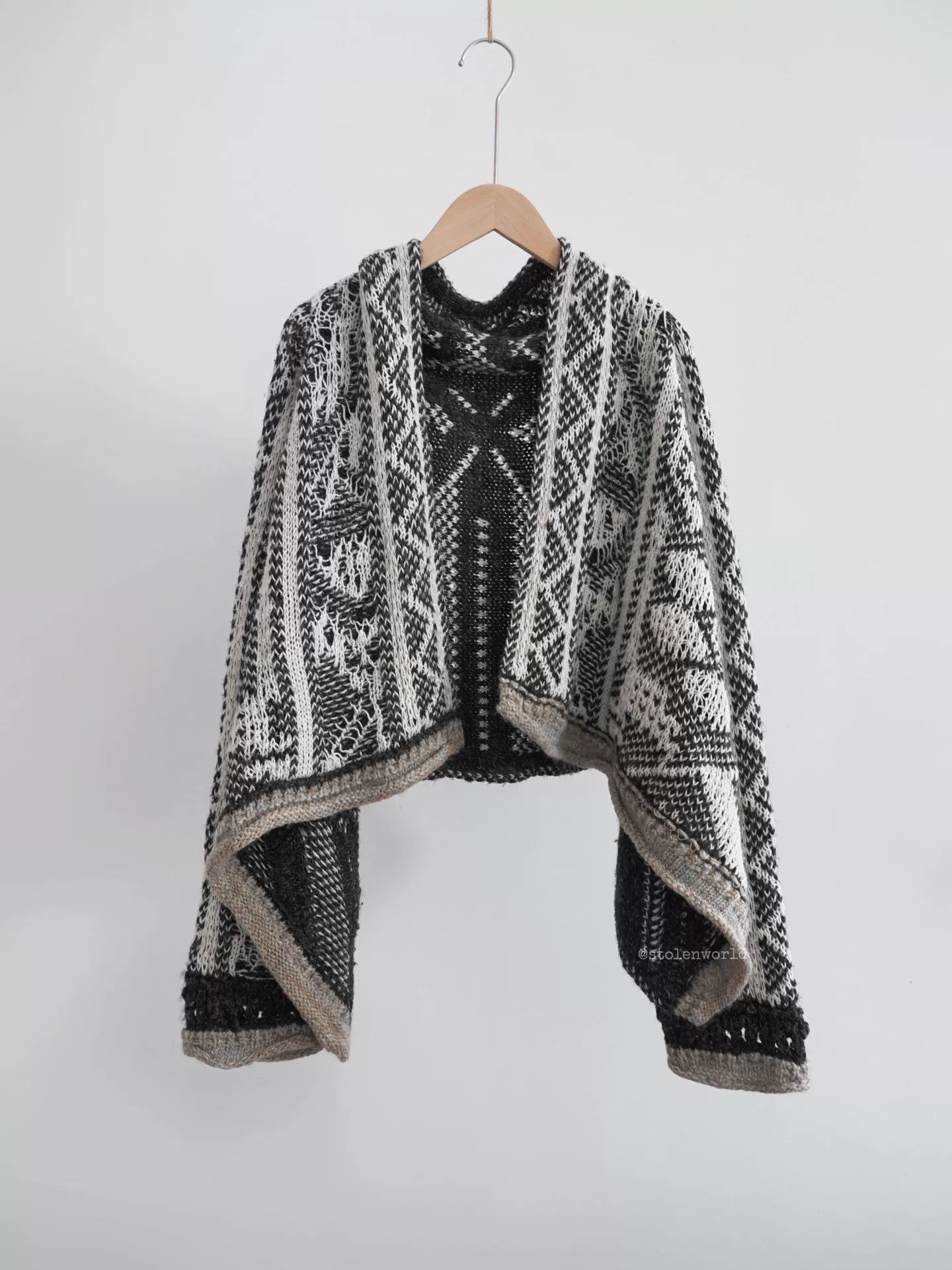 Issey Miyake wool knitted cardigan with unique pattern Size M / US 6-8 / IT 42-44 - 1 Thumbnail