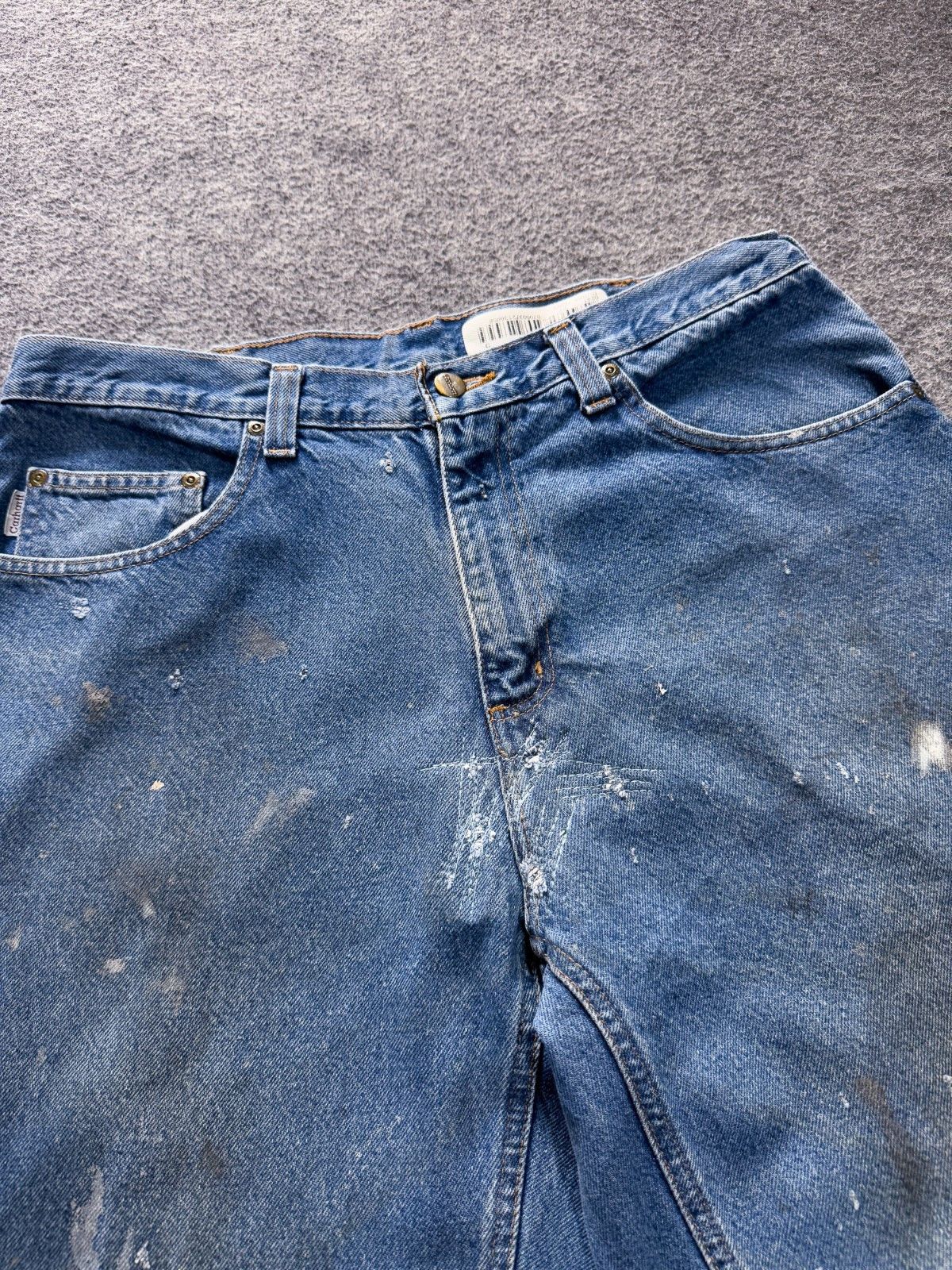 Carhartt Carhartt Faded Distressed Repaired Denim Workwear 34x32 VTG Size US 34 / EU 50 - 5 Thumbnail