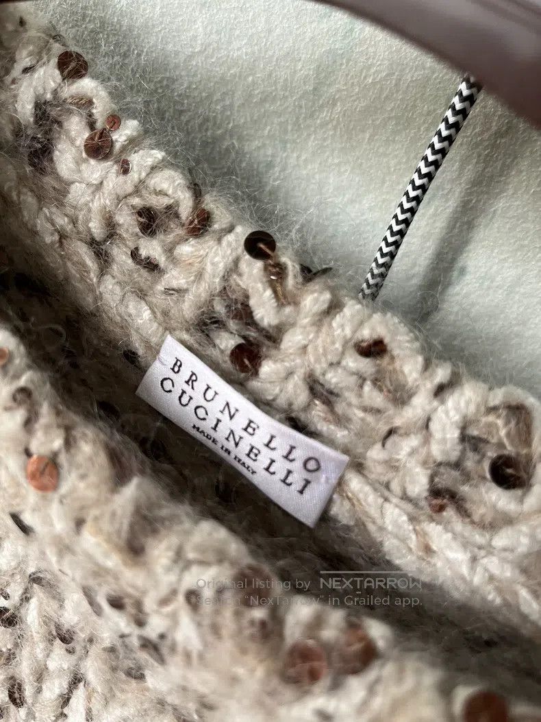 Brunello Cucinelli Brunello Cucinelli Fully sequined large stitch mohair swea Size M / US 6-8 / IT 42-44 - 5 Thumbnail