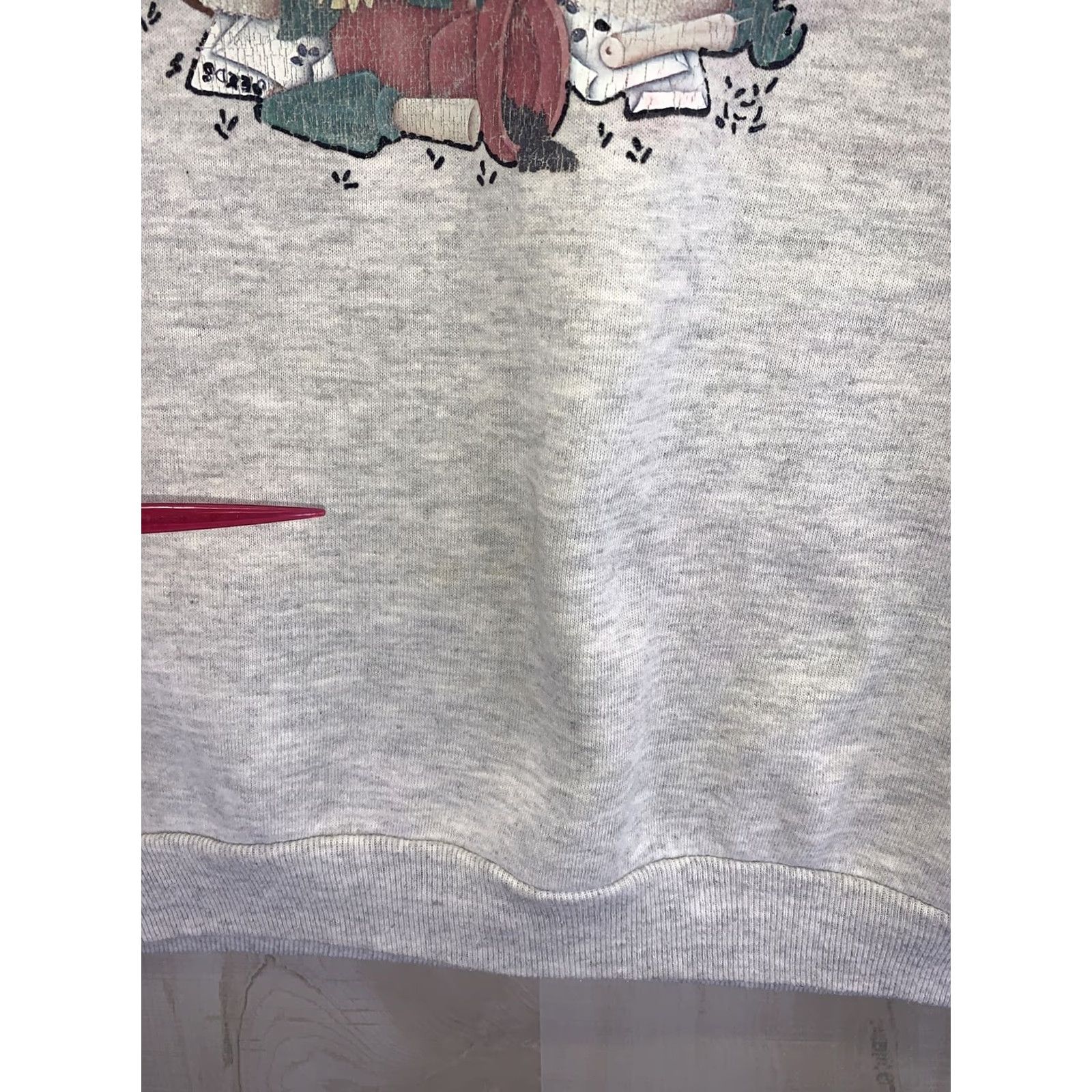 Jerzees VINTAGE Jerzees Womens Rabbit Gardening Crocheted Collar/Cuffs Sweatshirt XL-6767 Shirt Womens XL Cotton Blend 1990s Size XL / US 12-14 / IT 48-50 - 7 Thumbnail