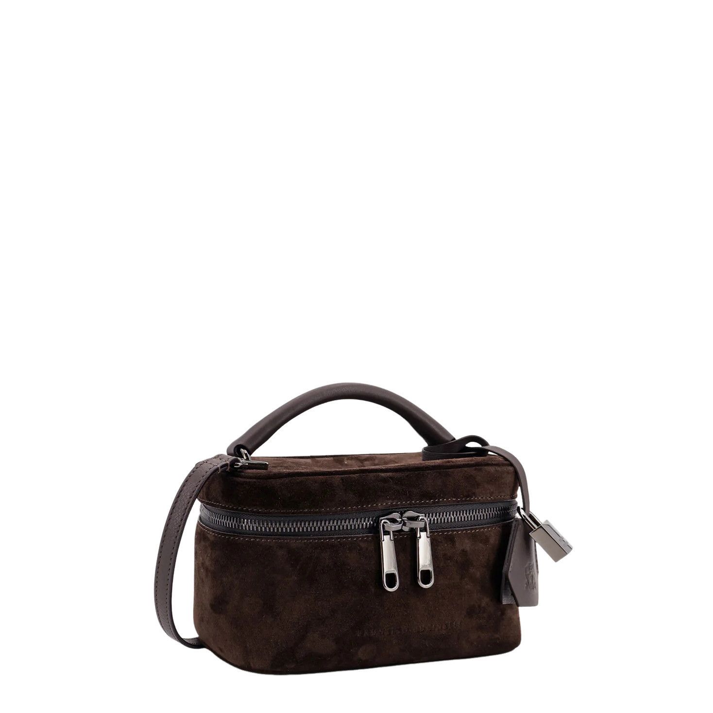 Brunello Cucinelli BRUNELLO CUCINELLI Brown Suede Vanity Bag New & Authentic Size ONE SIZE - 3 Thumbnail