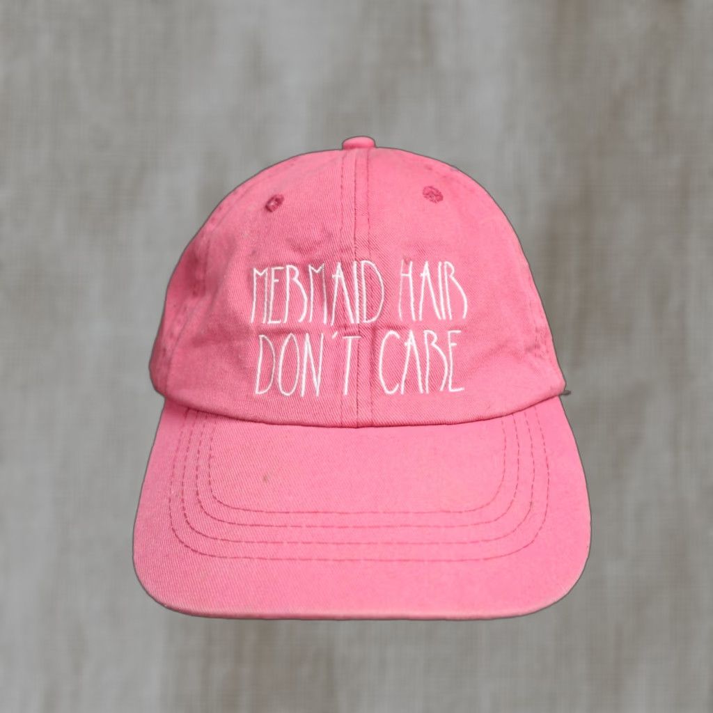 Vintage Mermaid Hat Pink Beach Summer Adjustable Cap Womens Hair Don't Care Mermaid Hat Beach Summer Adjustable Cap Pink Womens Size ONE SIZE - 1 Thumbnail