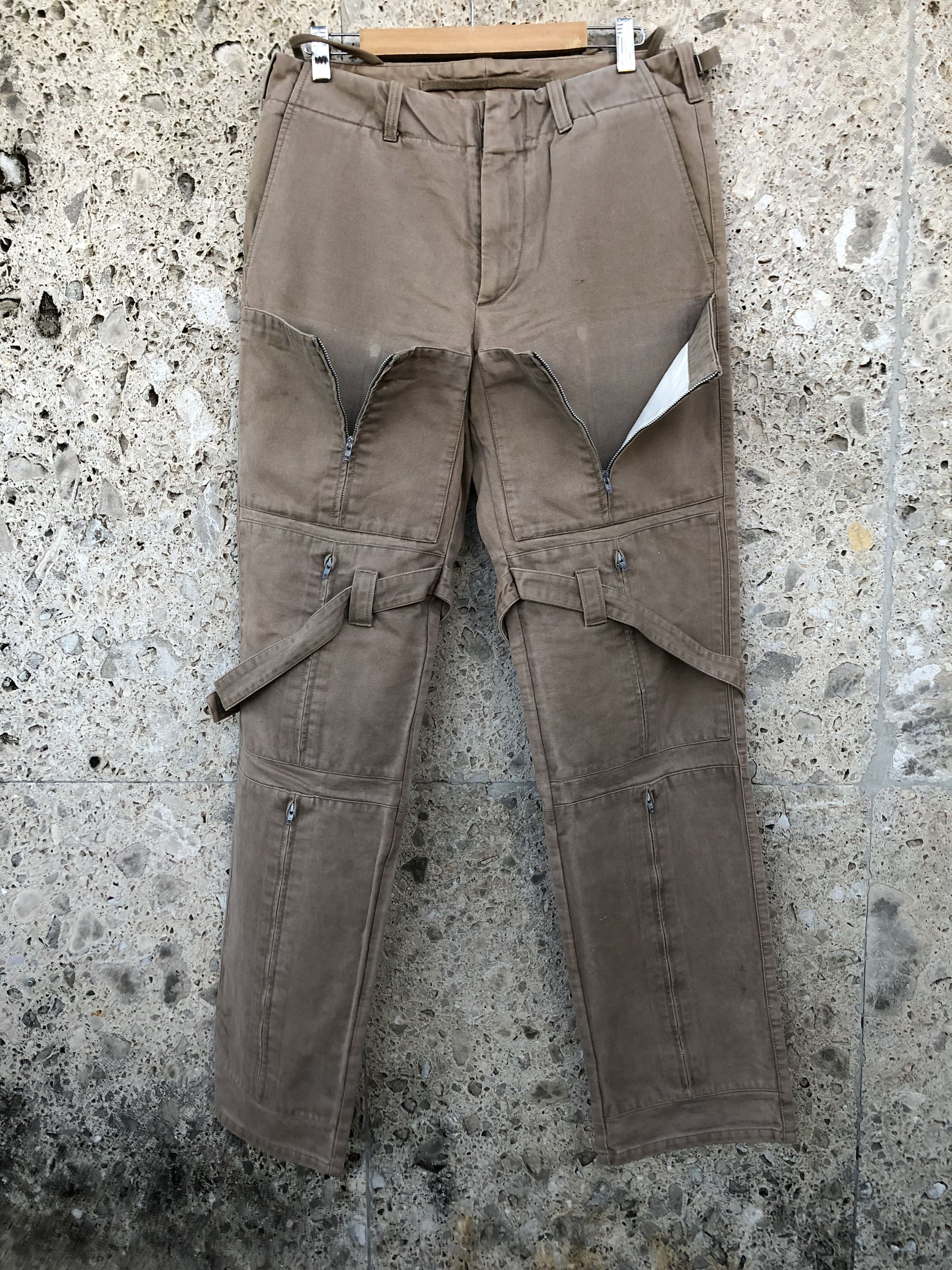 image of Helmut Lang Fw 99 Astro Bondage Pants in Beige, Men's (Size 34)