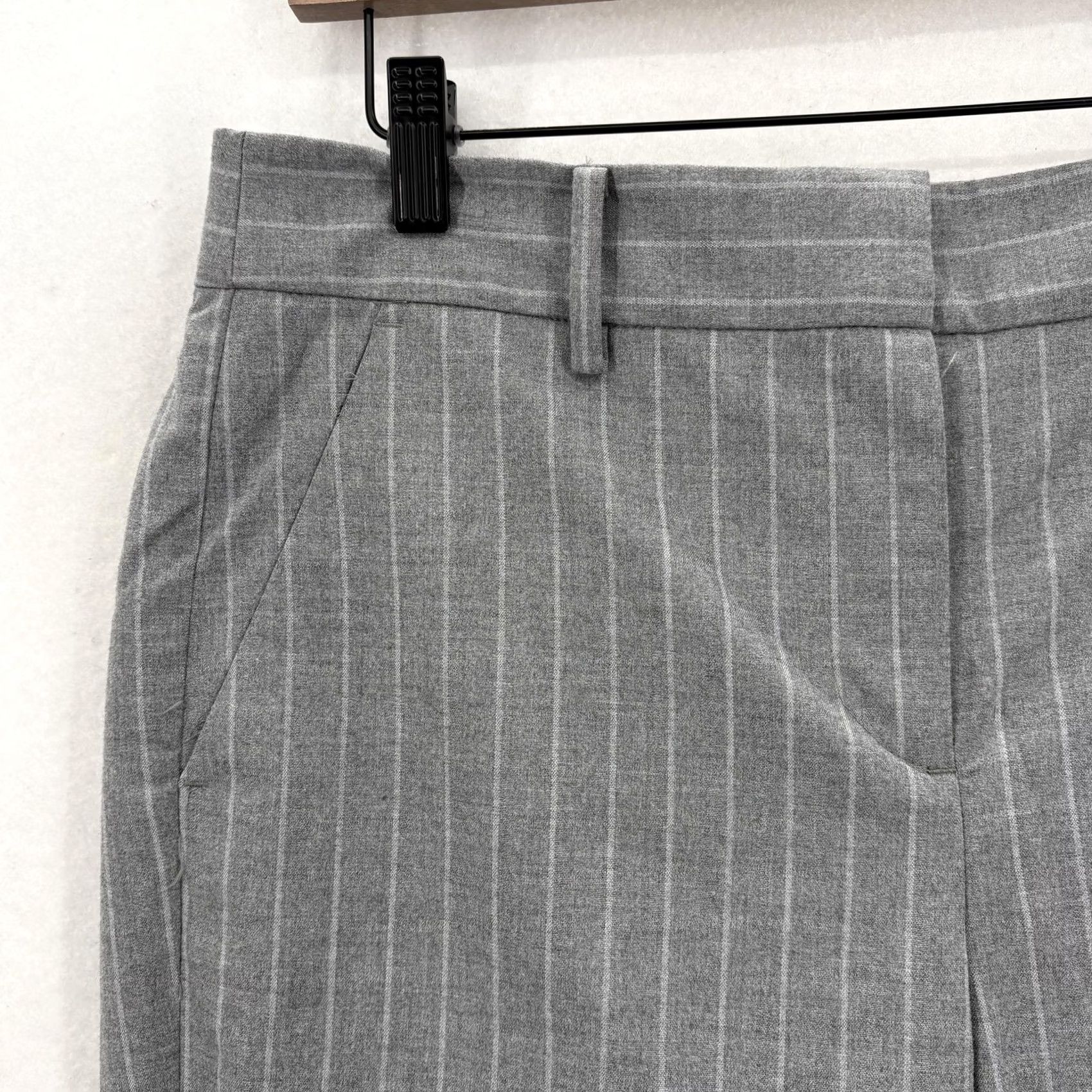 Loft LOFT Riviera Slim Dress Pants Womens 2 Gray Pinstripe Mid Rise Tapered NWT Pants Size 26" / US 2 / IT 38 - 3 Thumbnail