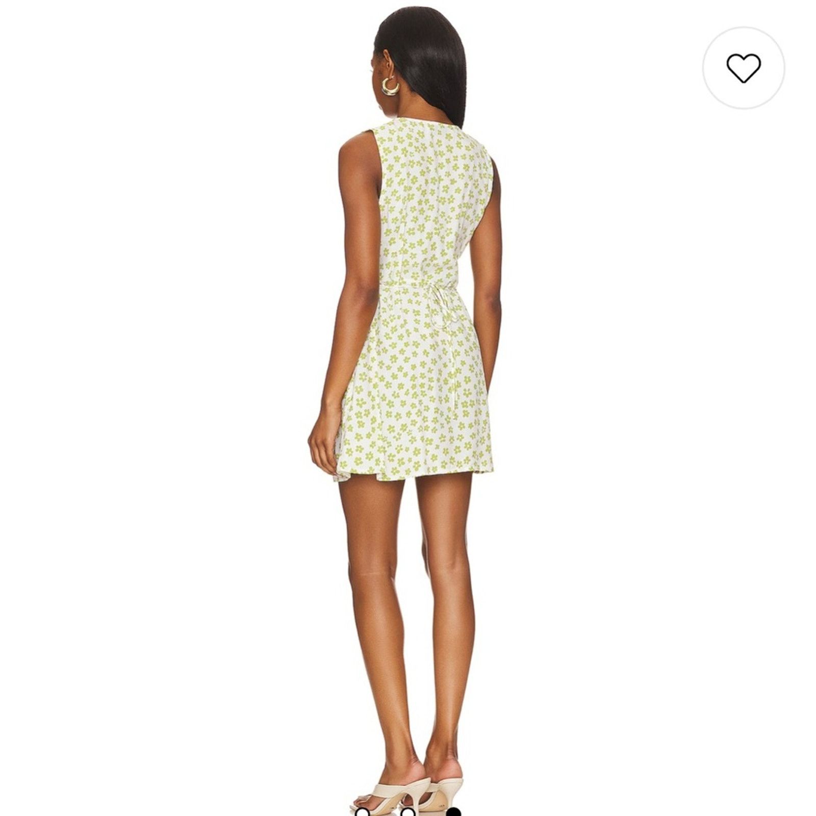 FAITHFULL Faithfull the Brand Penne Mini Dress - Size 4 - White/Green Size S / US 4 / IT 40 - 3 Thumbnail