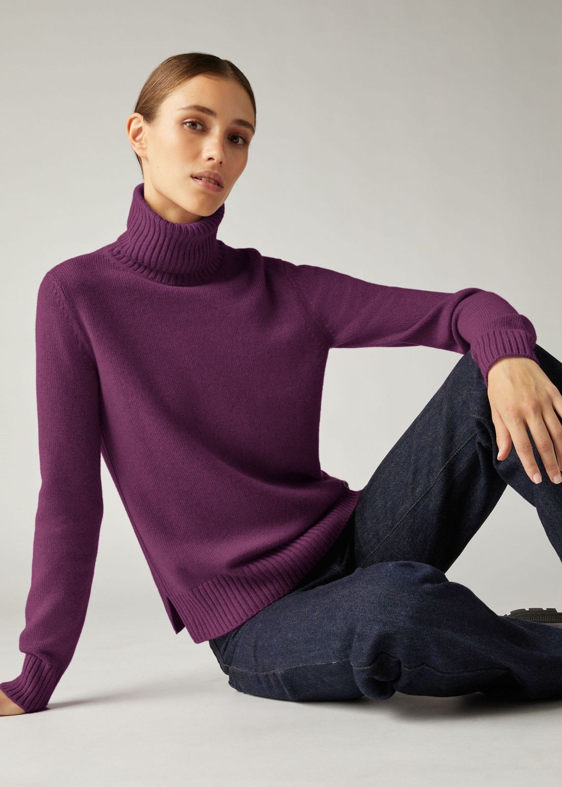 Loro Piana o1srvl11e0125 Parksville Turtleneck Sweater in Purple Size L / US 10 / IT 46 - 2 Thumbnail