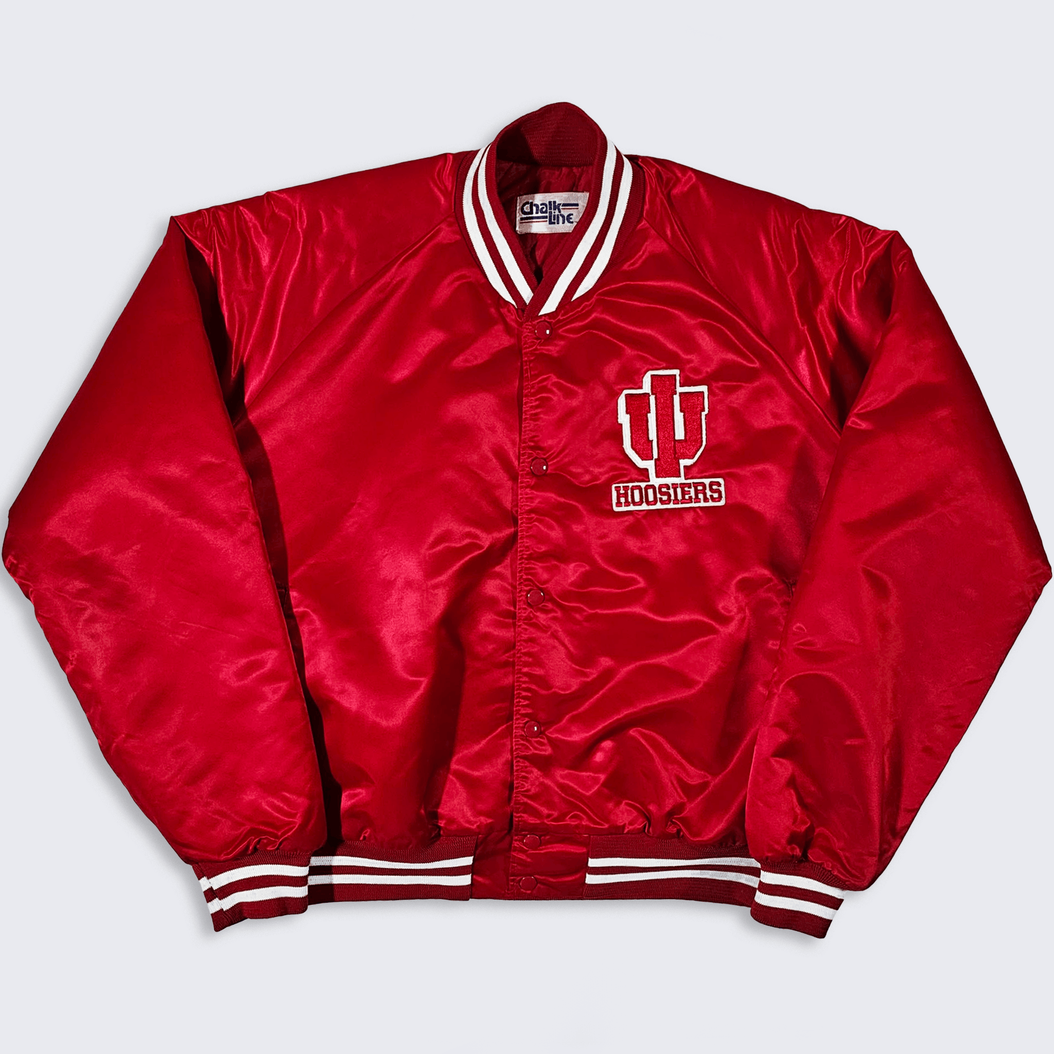 Chalk Line Indiana Hoosiers Vintage 80s Chalk Line Satin Bomber Jacket Size US XL / EU 56 / 4 - 2 Thumbnail