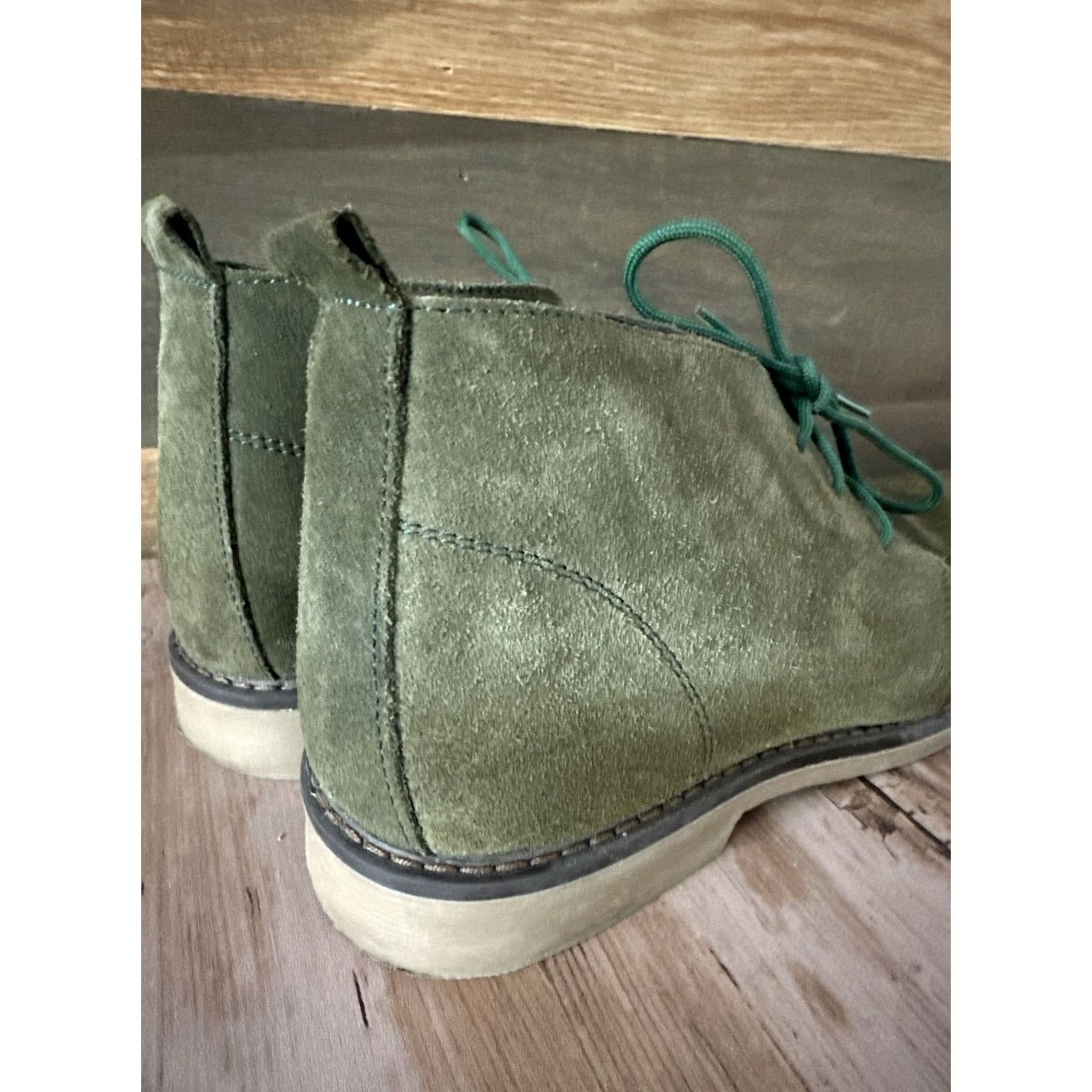 Sean John DAN JOHN Vera Pelle Italian Green Suede Chukka Style Boots Mens 40 Size Suede Upper Outsole Shoes Green Chukka Mens Size US 7 / EU 40 - 4 Thumbnail