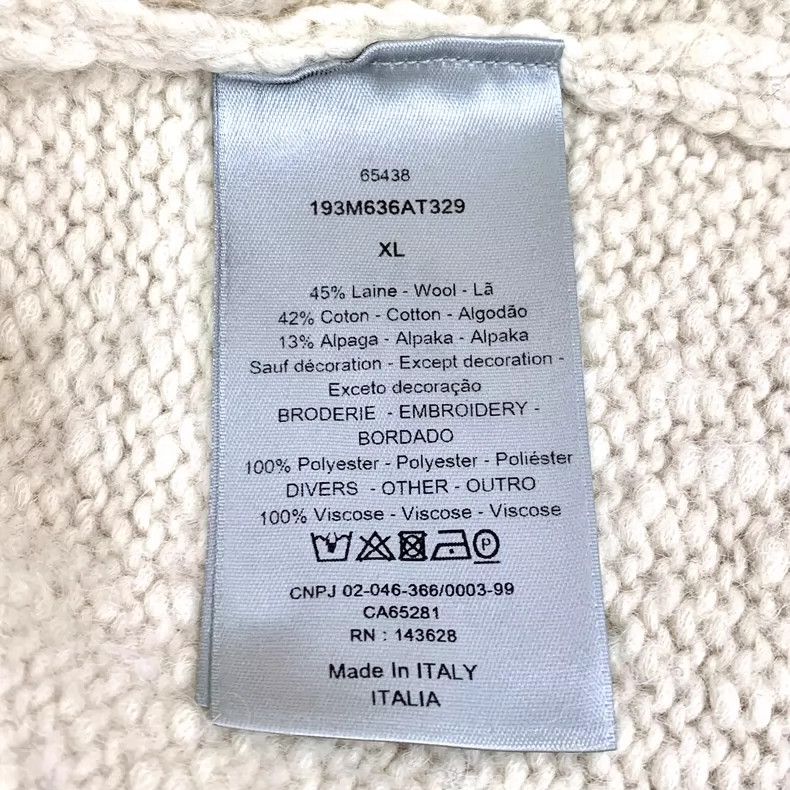 Dior Dior Beige tiger graffiti embroidered wool round neck short Size US XL / EU 56 / 4 - 7 Thumbnail