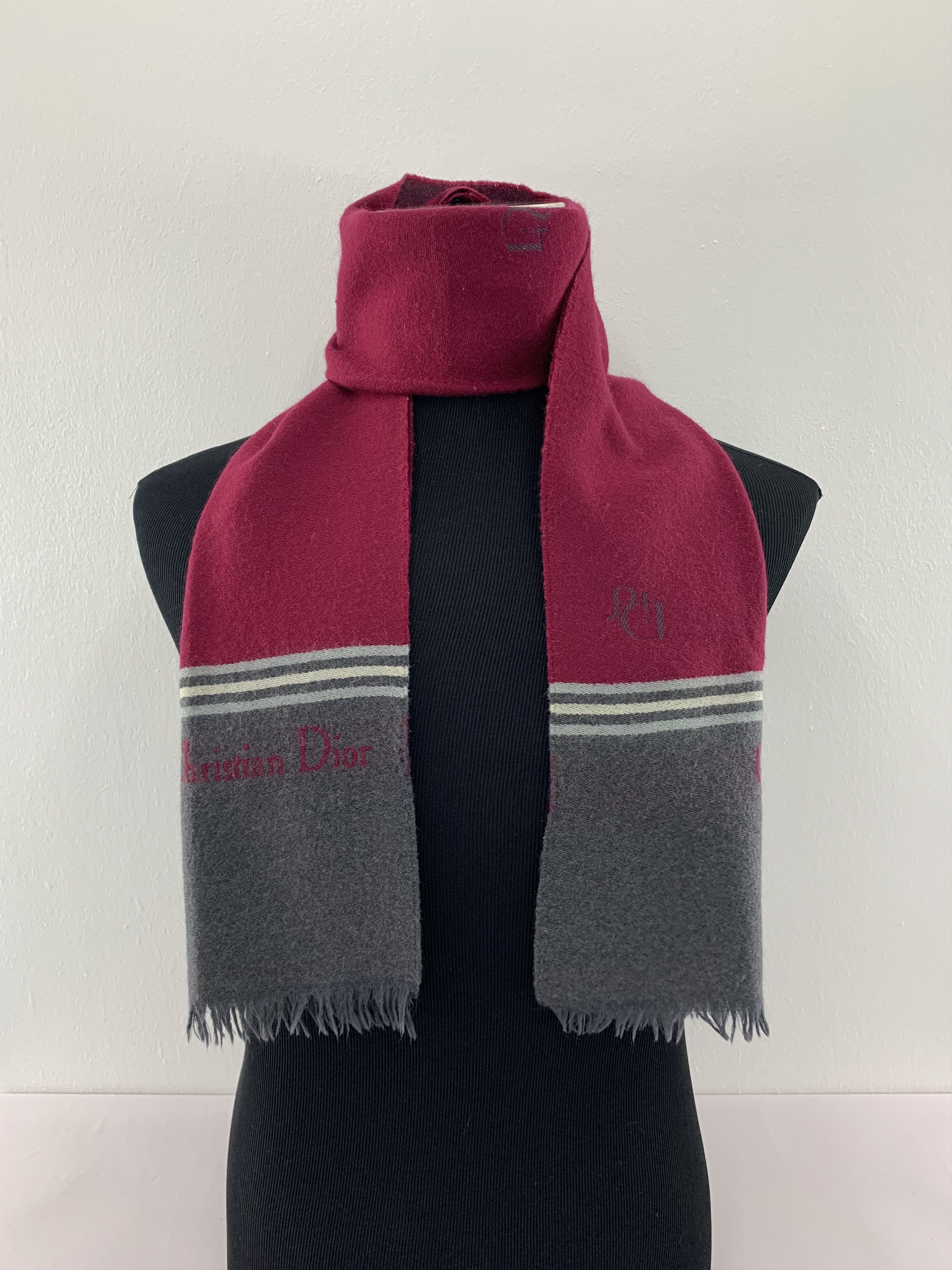 Christian Dior Monsieur 90s Christian Dior Scarf Wool Muffler Neck Wrap BL4204 Size ONE SIZE - 1 Thumbnail