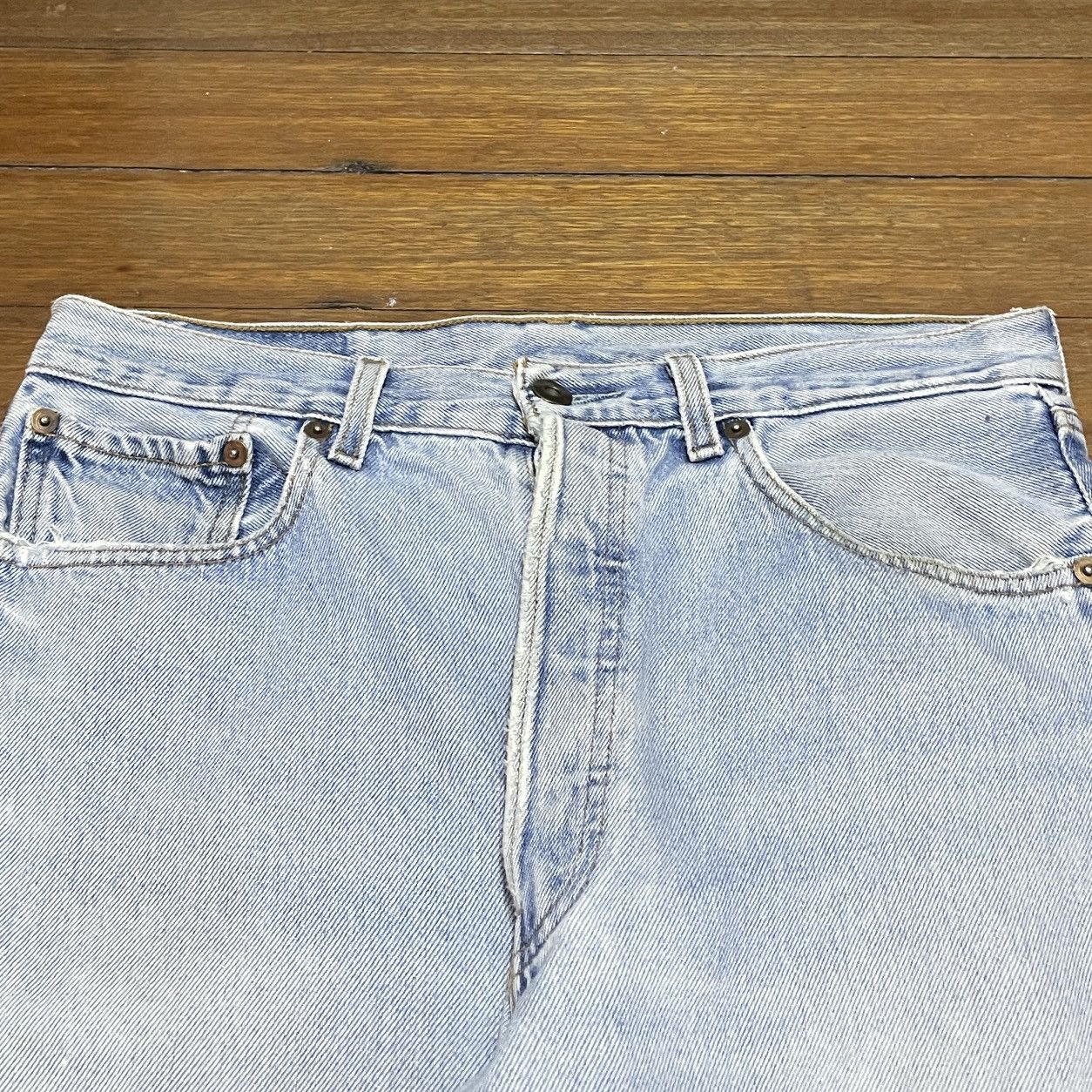 Japanese Brand × Vintage Rare Design Vintage Brand Levis Ripped Reworked Jeans 1990s Size US 31 - 3 Thumbnail