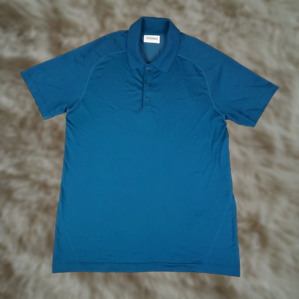 Lululemon Lululemon Polo Shirt Mens L Blue Nylon Polyester Polo Shirt Short Sleeve Casual Golf Activewear Modern Preppy Logo Mens Size US L / EU 52-54 / 3 - 1 Thumbnail