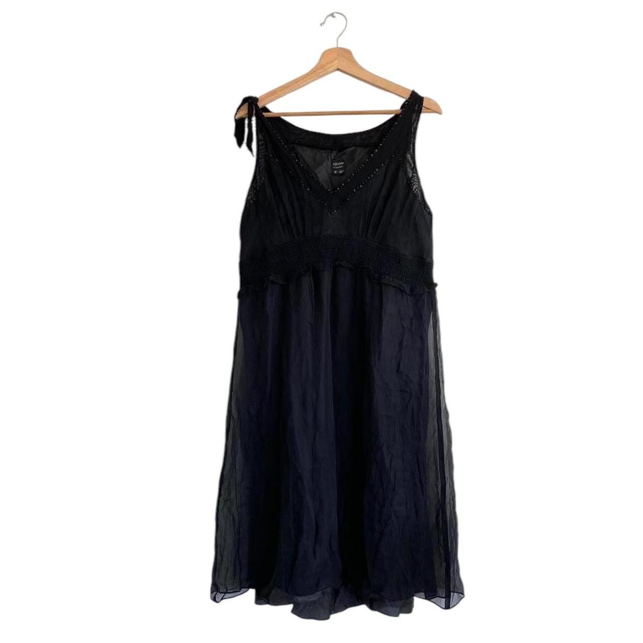 Nicole Miller NICOLE MILLER VINTAGE BLACK 90S BEADED DRESS WOMENS SIZE 10 Size L / US 10 / IT 46 - 1 Thumbnail