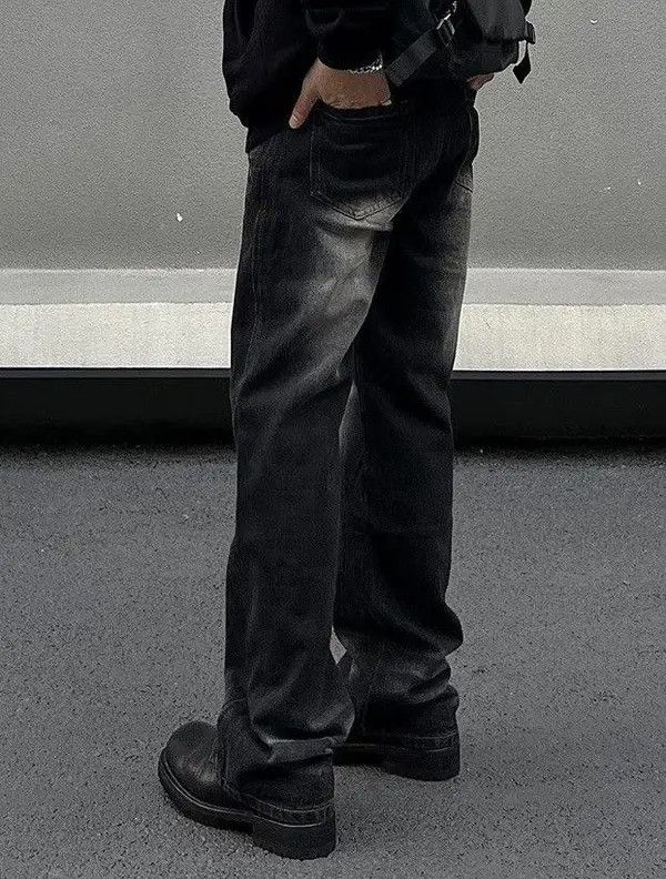 Jean VIBE Black Washed Stacked Flare Denim Jeans Size US 32 / EU 48 - 4 Thumbnail