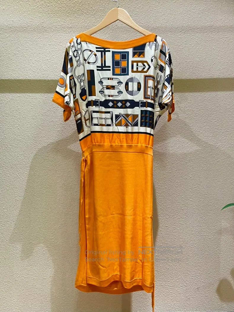 Hermes Hermes Classic Printed Silk Chiffon Patchwork Dress Size XXS / US 00 / IT 34 - 2 Thumbnail
