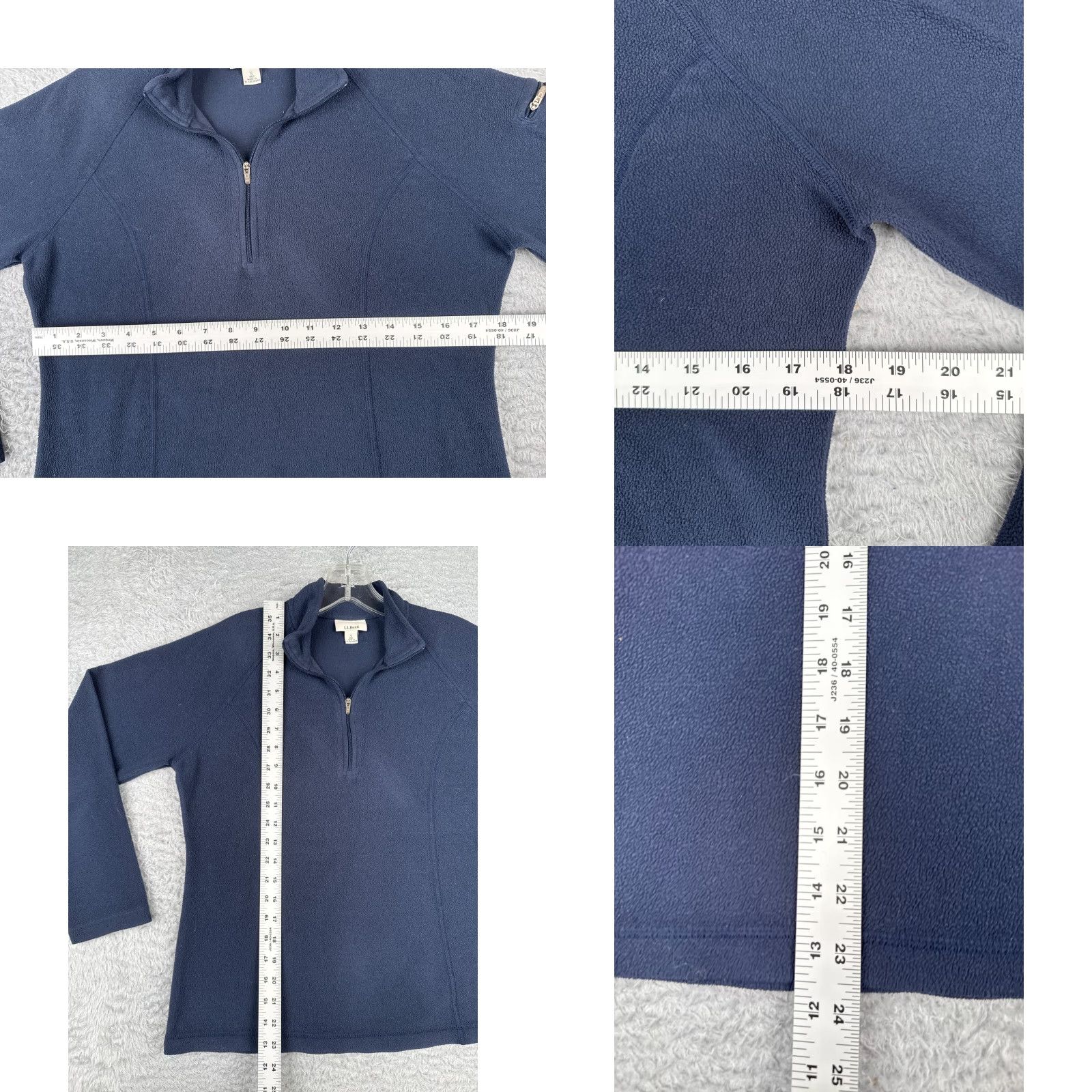 Vintage L.L. Bean Sweater Women Small Blue 1/4 Zip Pullover 100% Polyester Fleece Mock Neck Crew Neck Activewear Floral? Size S / US 4 / IT 40 - 9 Thumbnail